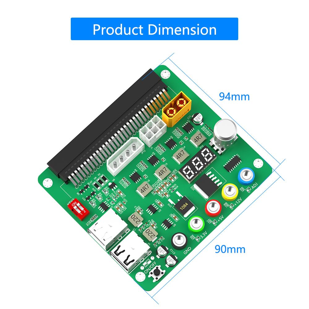 Mustpoint Mustpoint Power Supply Breakout Board Adjustable Voltage Knob 3.3V 5V 12V USB 2.0 QC 2.0 3.0 for HP Delta FUJITSU LITEON - View 6 of 8