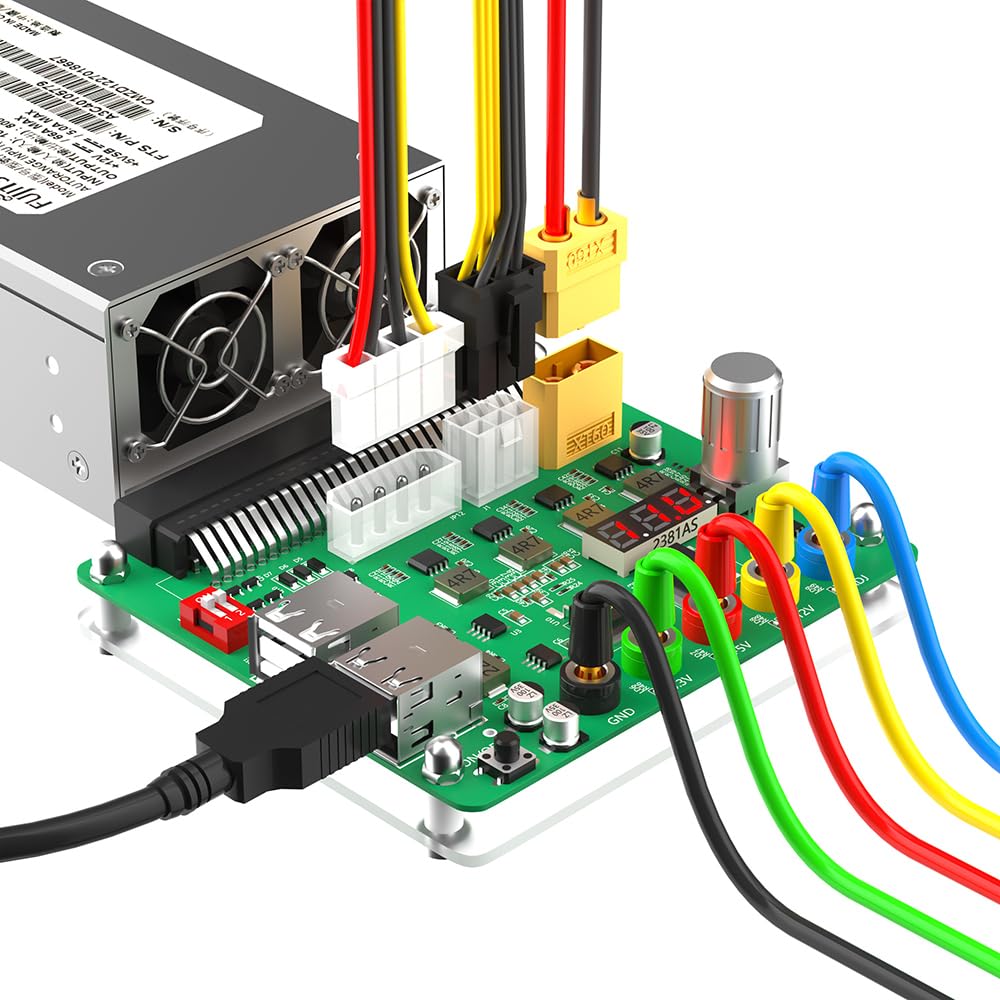 Mustpoint Mustpoint Power Supply Breakout Board Adjustable Voltage Knob 3.3V 5V 12V USB 2.0 QC 2.0 3.0 for HP Delta FUJITSU LITEON - View 7 of 8