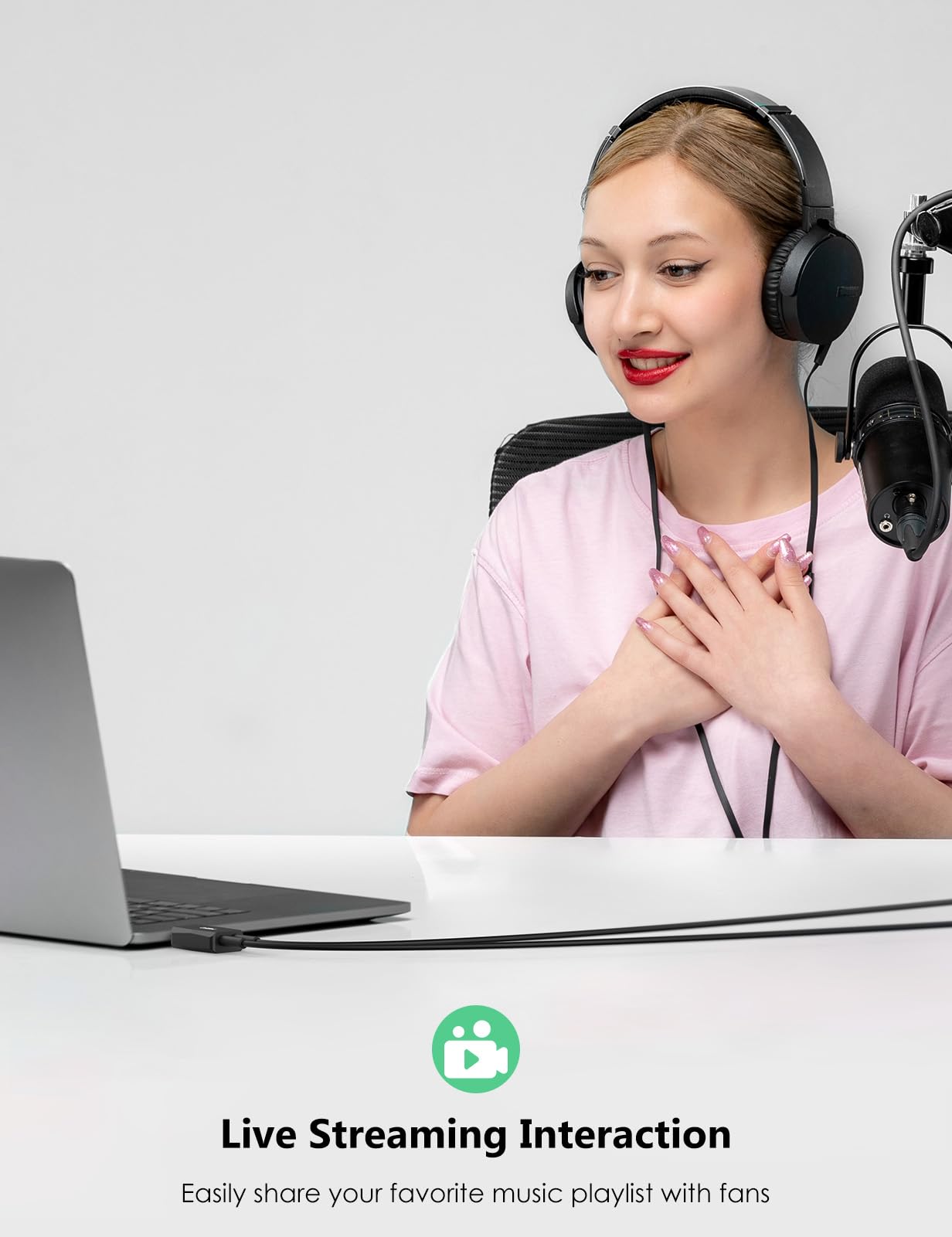 MillSO MillSO USB to 3.5mm Audio Jack Adapter with Internal Recording Portable Sound Card for PC Streaming Podcasting Black - View 6 of 9