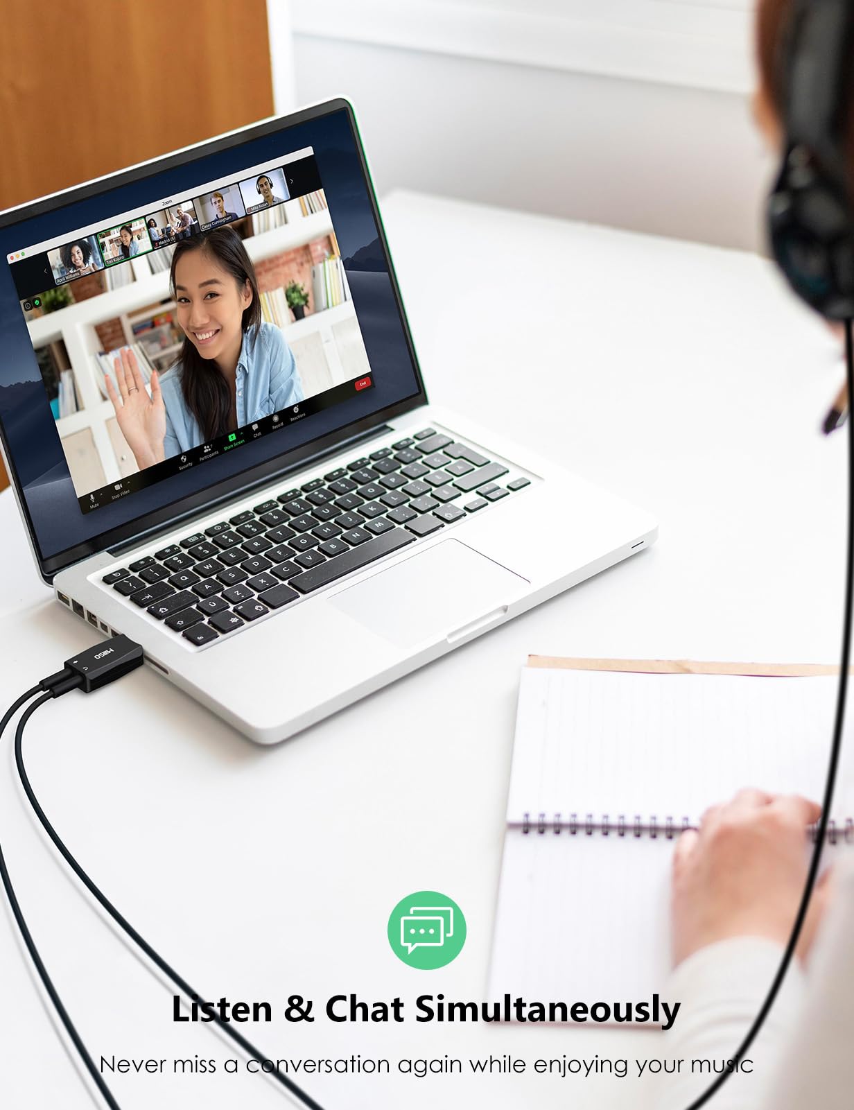 MillSO MillSO USB to 3.5mm Audio Jack Adapter with Internal Recording Portable Sound Card for PC Streaming Podcasting Black - View 7 of 9