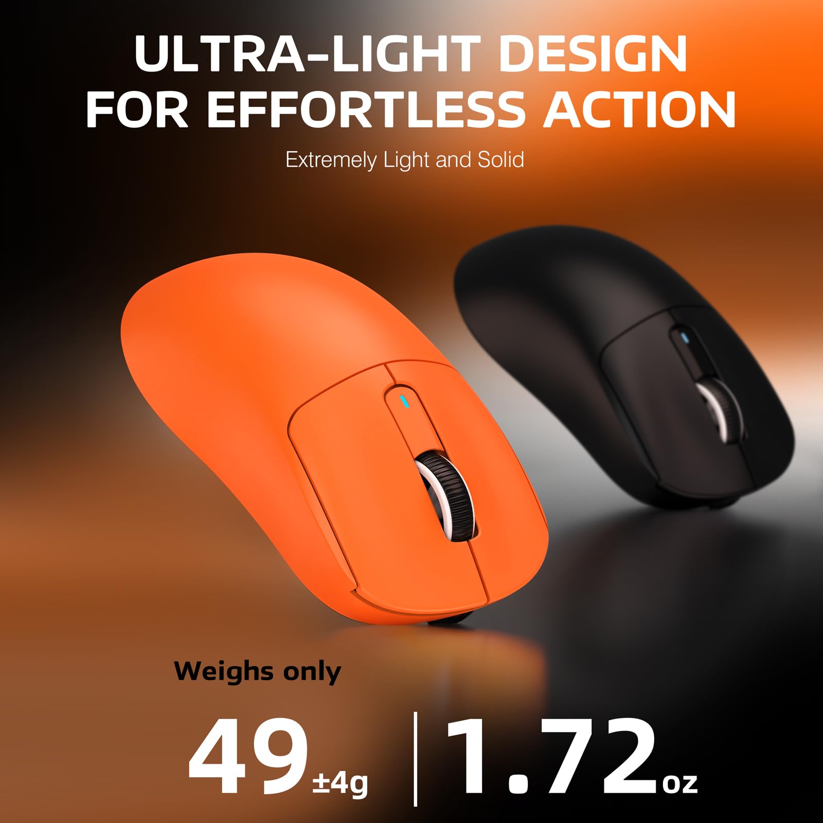 ATTACK SHARK ATTACK SHARK X3 Lightweight Wireless Gaming Mouse Tri-Mode 2.4G USB-C Bluetooth 26K DPI PAW3395 Optical Sensor Kailh GM8.0 Switch Orange - View 3 of 9