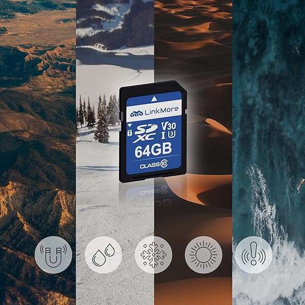 LinkMore LinkMore 64GB SD Card for Camera & PC - UHS-I U3 V30 Class 10, 90MB/s Read, 50MB/s Write Speed - View 4 of 6