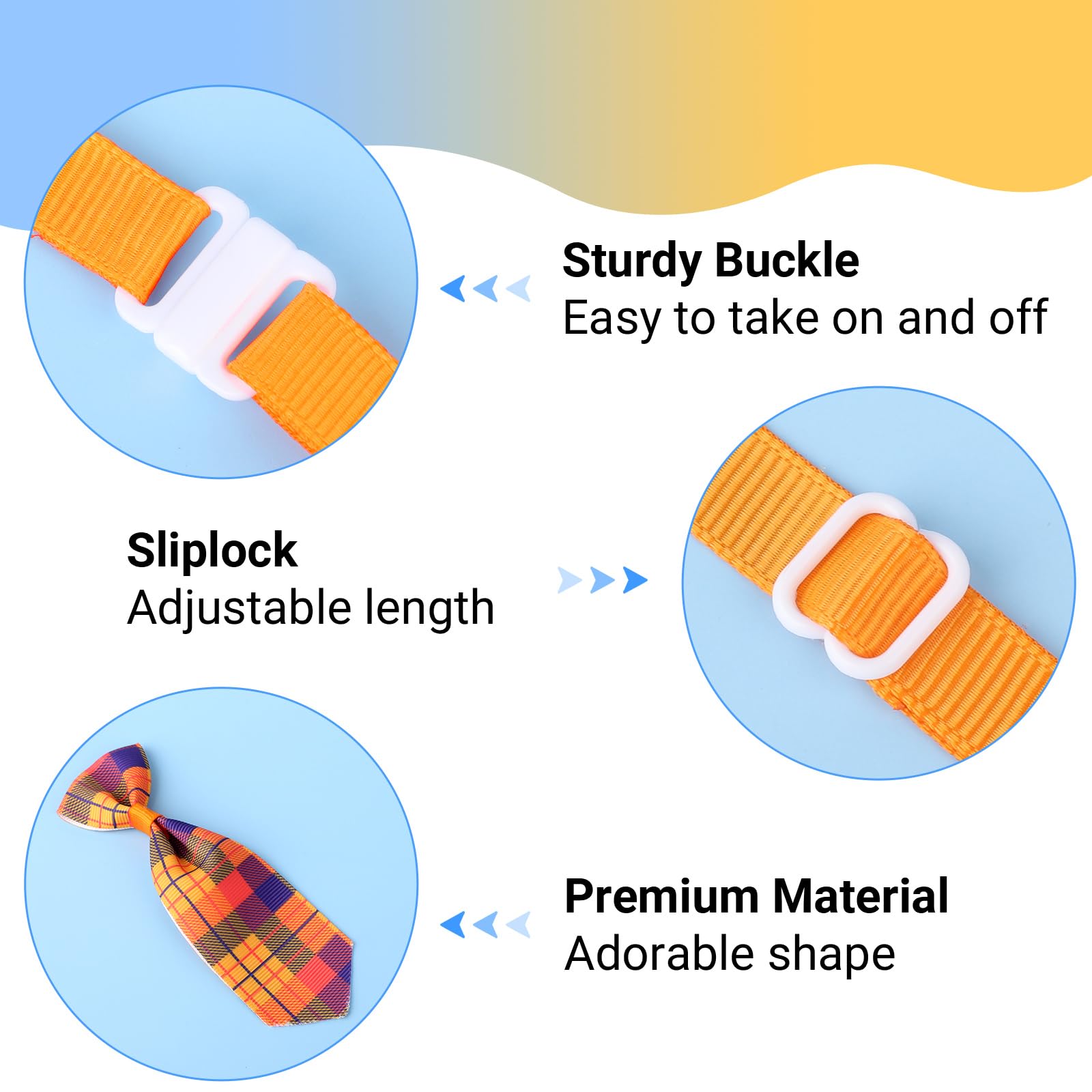 Segarty Segarty Small Dog Ties 80 PCS Adjustable Assorted Pattern Bow Ties for Small Dogs Cats Grooming Puppy Neckties Holiday Costumes Gift - View 4 of 7