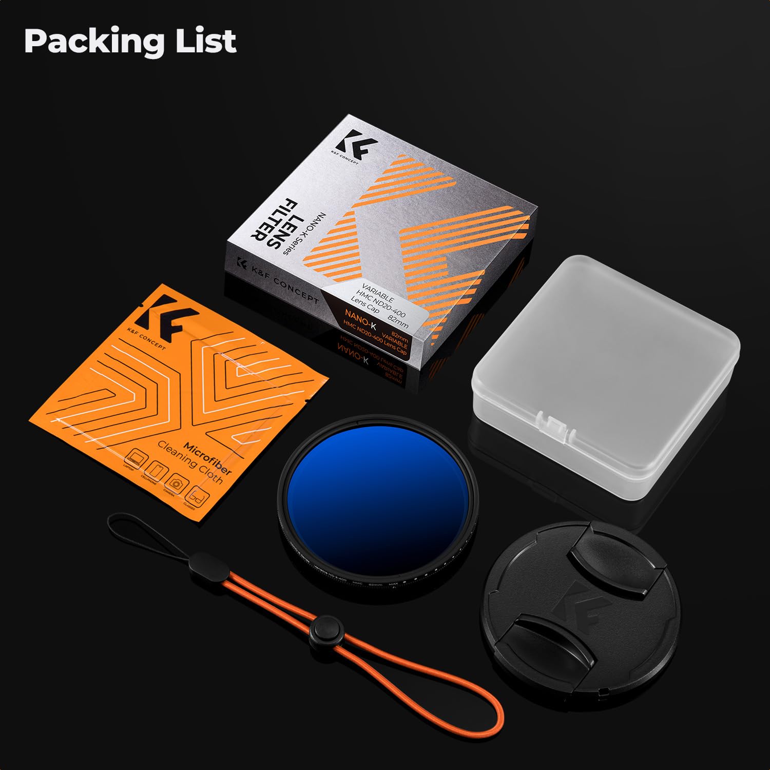 K&F CONCEPT KF Concept 67mm Variable ND Camera Lens Filter ND2-ND400 with Cap and Cloth Adjustable Ultra Slim for Camera Lenses K-Series - View 7 of 7