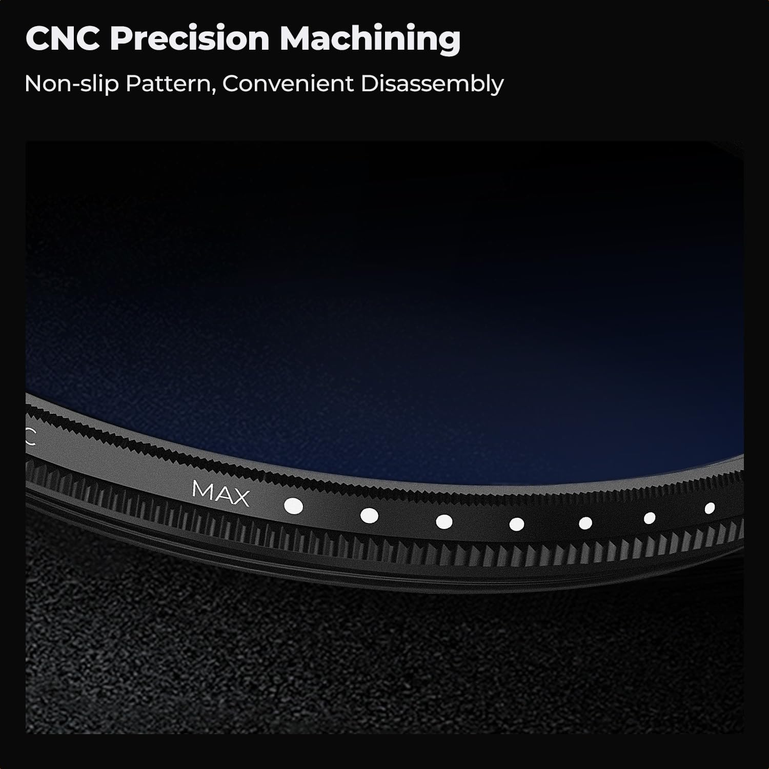 K&F CONCEPT K&F Concept 55mm Variable ND Camera Lens Filter ND2-ND400 with Cap and Cloth Ultra Slim Adjustable Neutral Density for K-Series Lenses - View 4 of 7