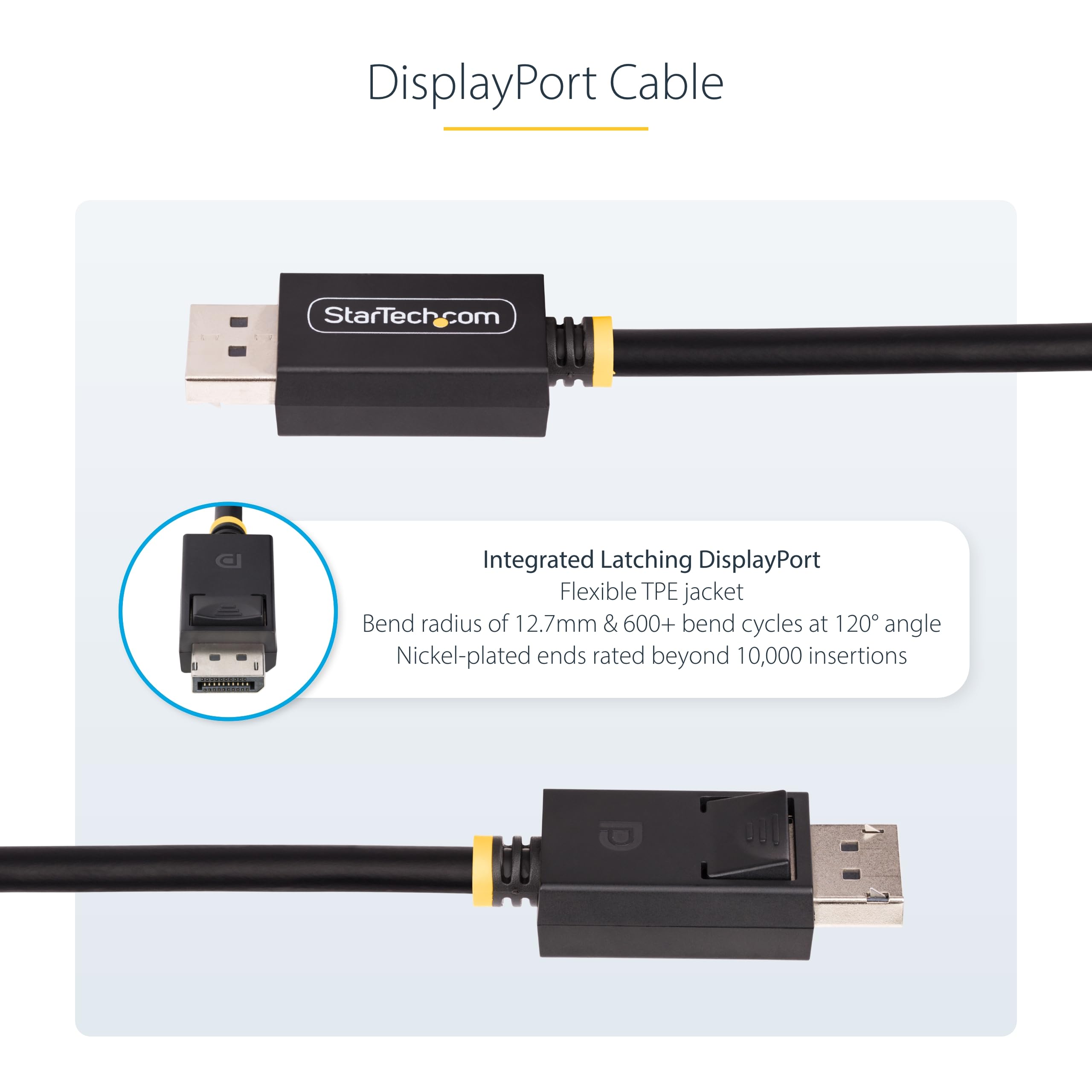 StarTech.com StarTech 6ft DisplayPort 21 Cable VESA Certified DP40 8K 60Hz UHBR10 HDR HDCP 22 with DSC 12a for High Quality Video Connection - View 4 of 6