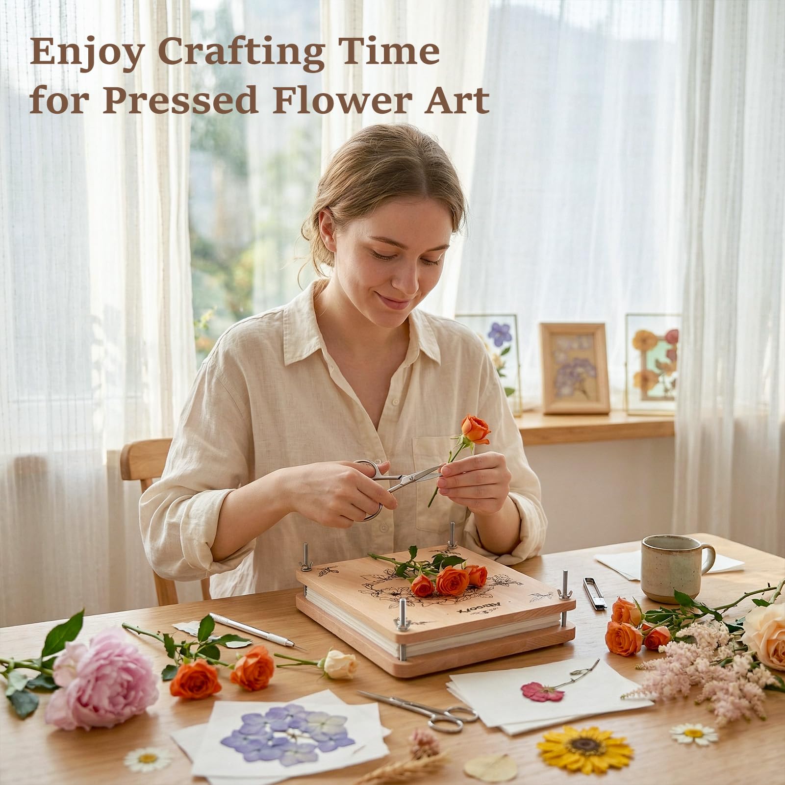 Aboofx Aboofx Large Flower Press Kit 6 Layers 11.8 x 8.3 Inch DIY Arts and Craft Kit for Dried Flower Preservation - View 2 of 7