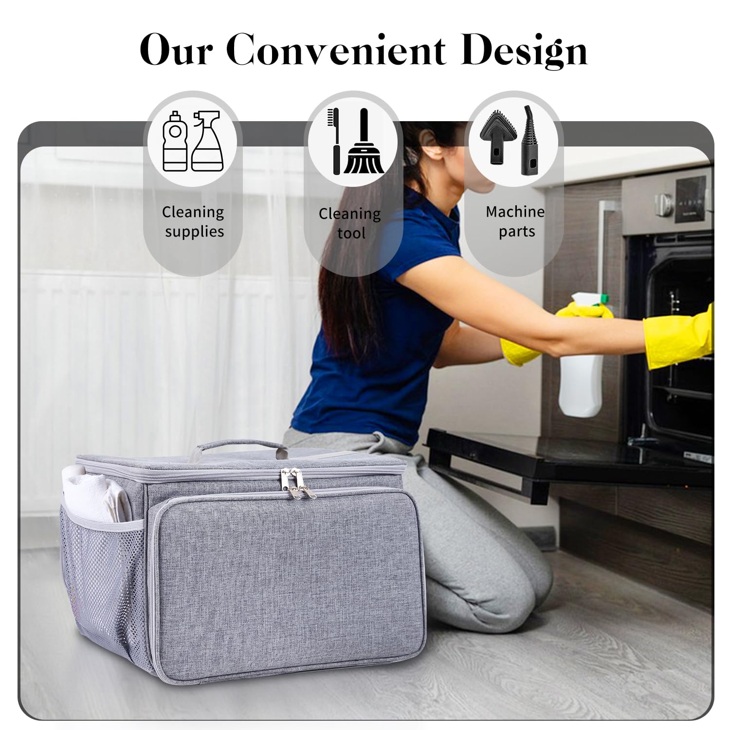 HOMSMILE HOMSMILE Carry Bag for Dupray Neat Steamer Adjustable Compartments Protective Cover Storage Case for Steam Cleaner - View 2 of 7