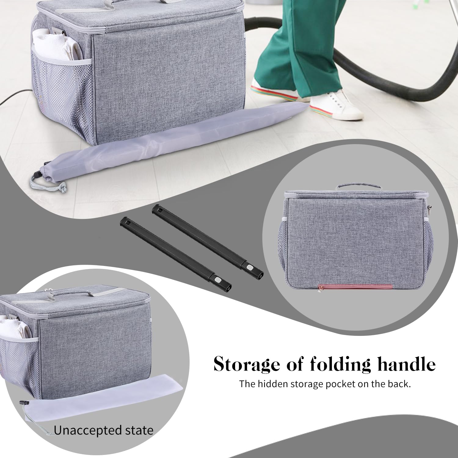 HOMSMILE HOMSMILE Carry Bag for Dupray Neat Steamer Adjustable Compartments Protective Cover Storage Case for Steam Cleaner - View 5 of 7