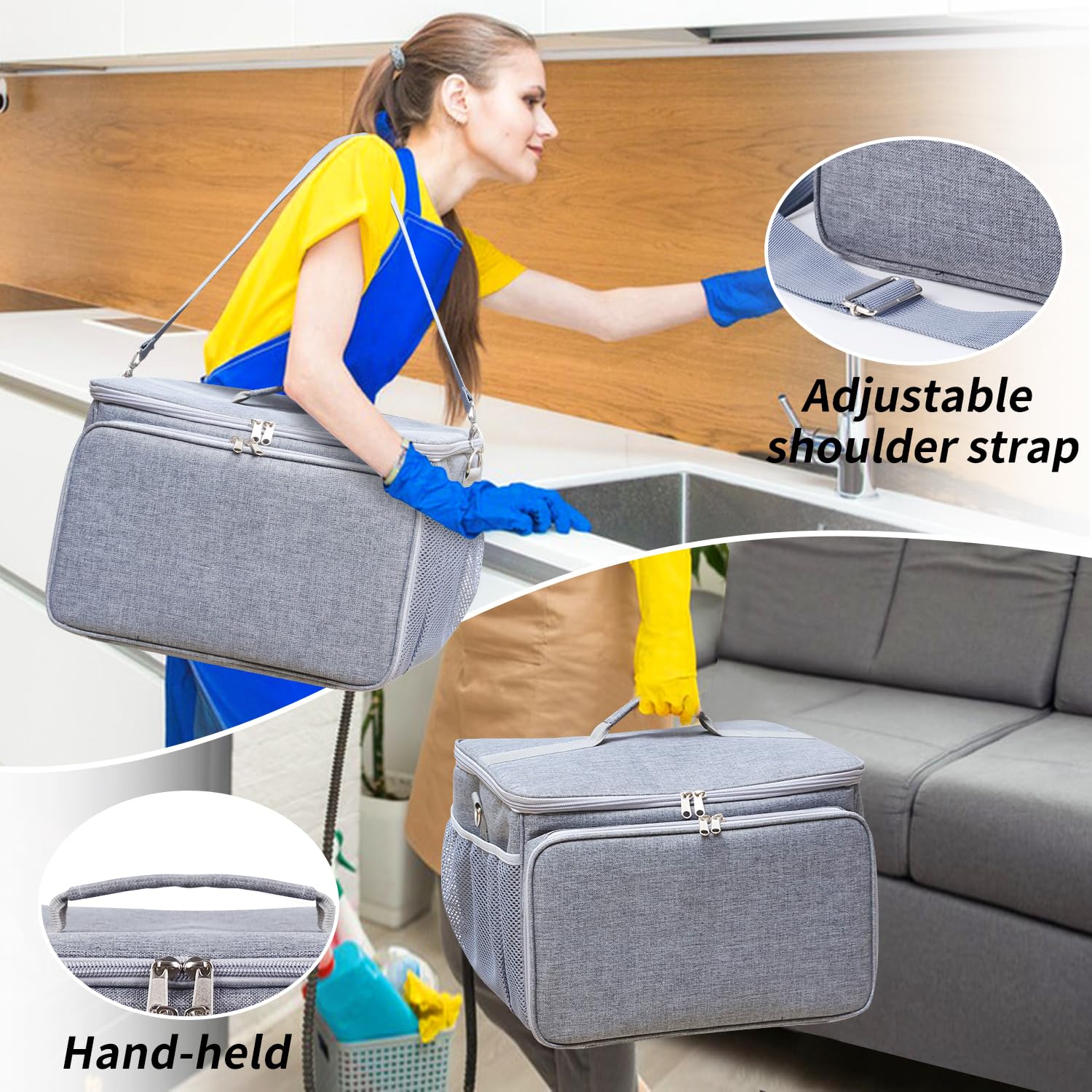 HOMSMILE HOMSMILE Carry Bag for Dupray Neat Steamer Adjustable Compartments Protective Cover Storage Case for Steam Cleaner - View 6 of 7