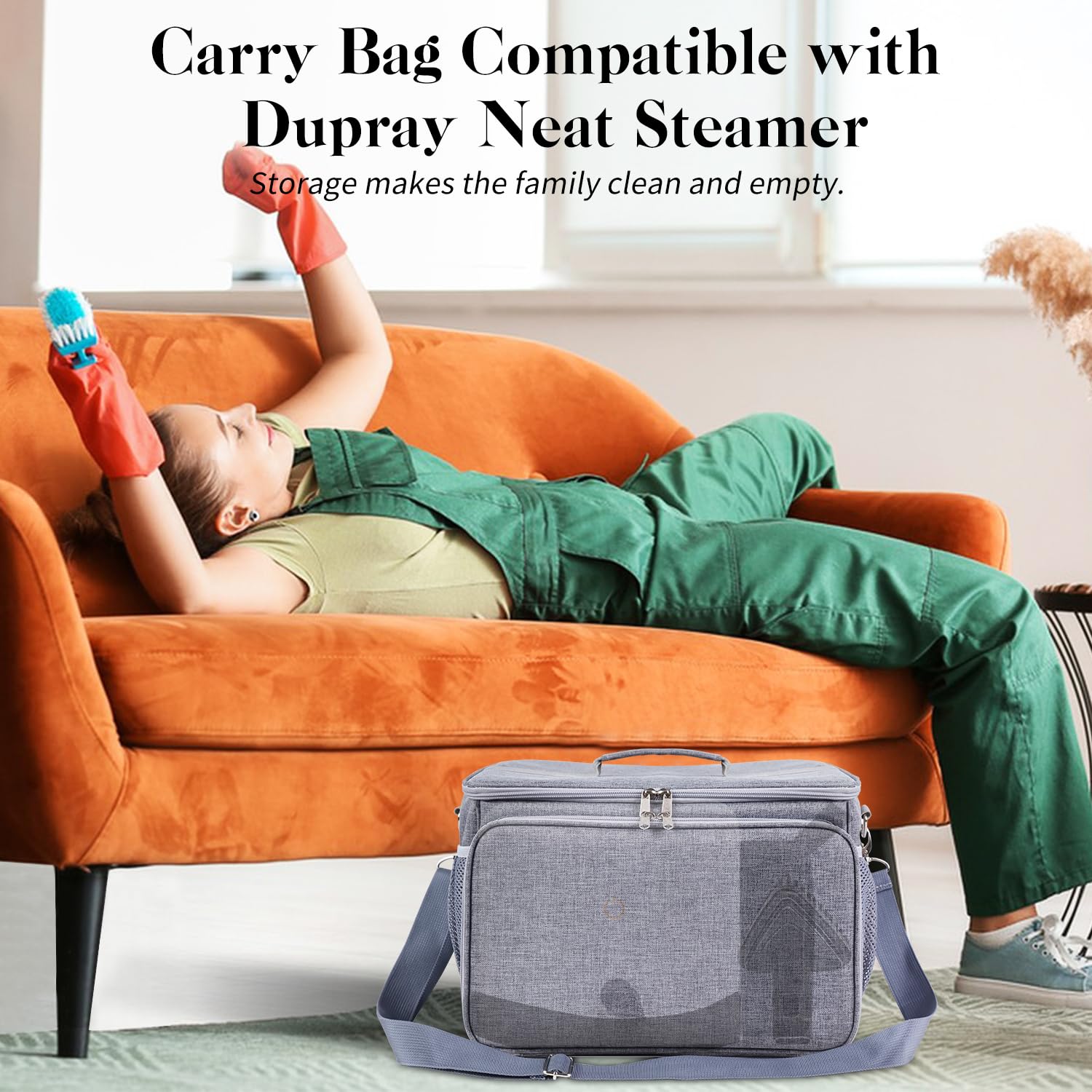 HOMSMILE HOMSMILE Carry Bag for Dupray Neat Steamer Adjustable Compartments Protective Cover Storage Case for Steam Cleaner - View 7 of 7