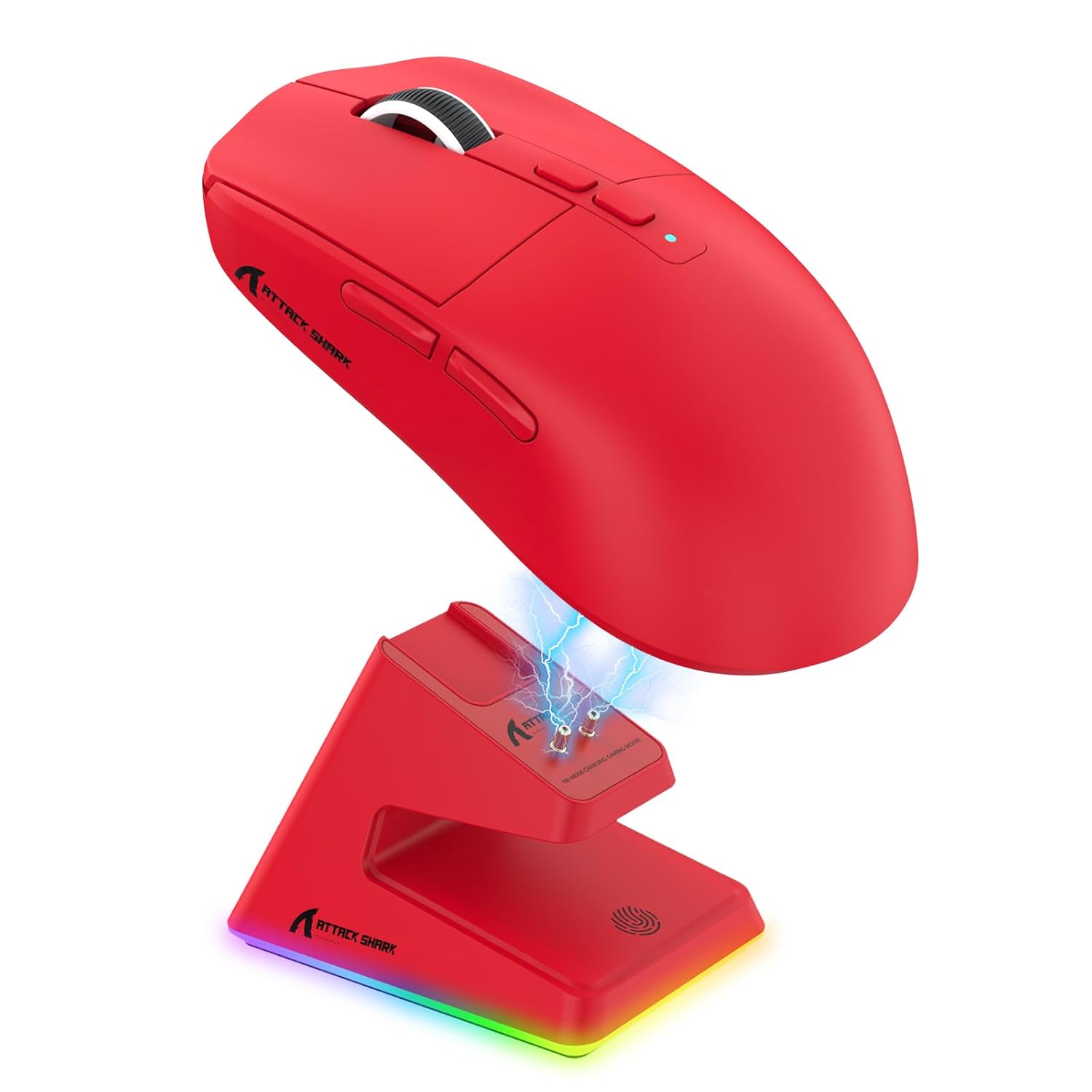 ATTACK SHARK ATTACK SHARK X6 Lightweight Wireless Gaming Mouse RGB Backlight Tri-Mode Wired 2.4GHz BT5.2 26K DPI PAW3395 Optical Sensor Red