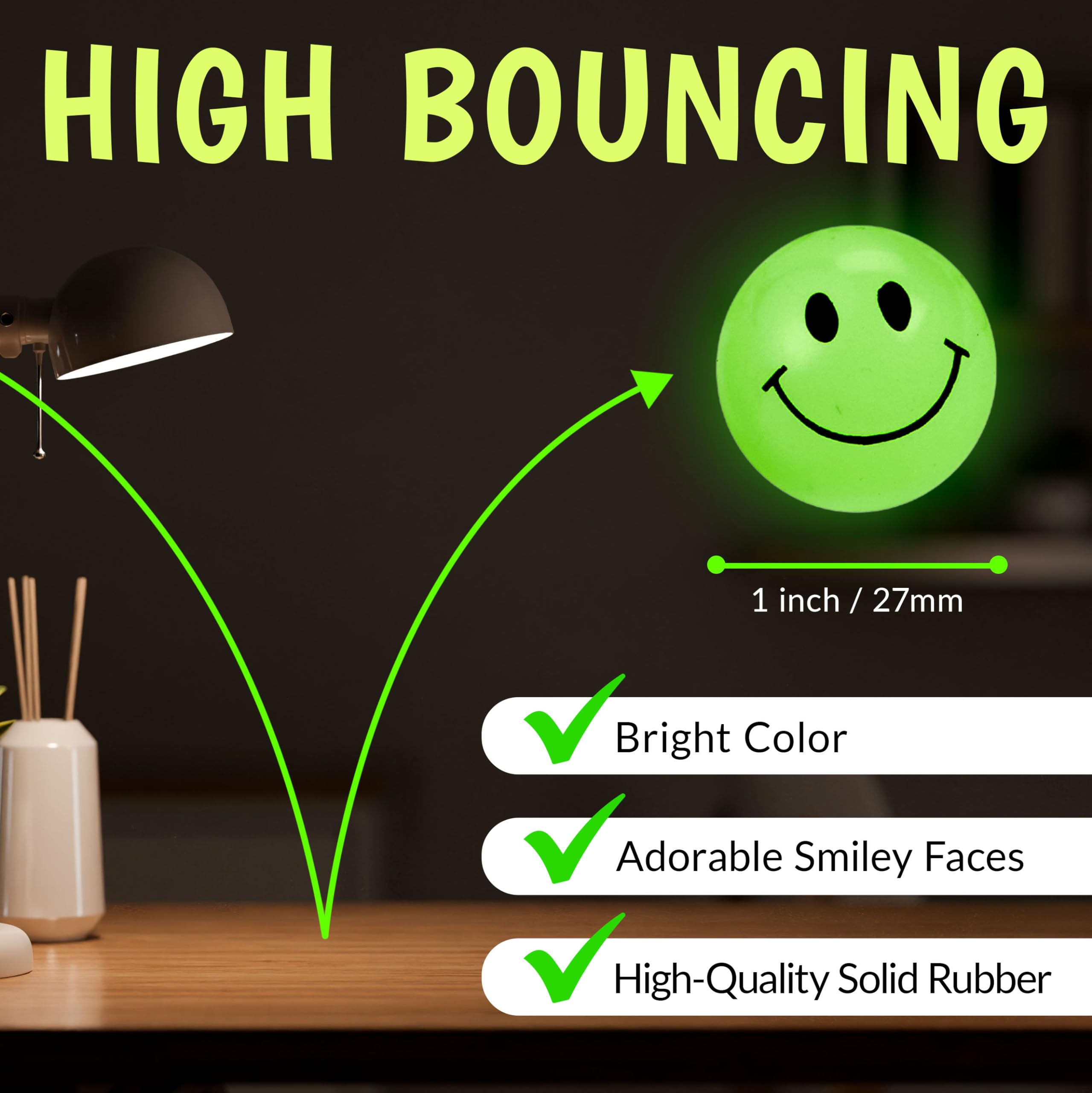 Playbees Playbees Glow in The Dark Bouncy Balls 144 Pack Super Bouncy 1 Inch Balls for Kids Vending Machines and Goodie Bag Stuffers - View 2 of 9