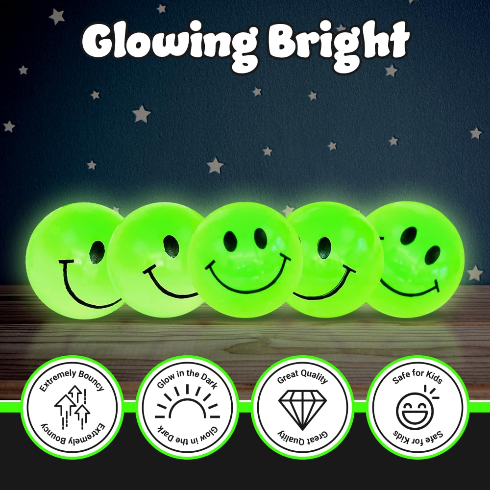 Playbees Playbees Glow in The Dark Bouncy Balls 144 Pack Super Bouncy 1 Inch Balls for Kids Vending Machines and Goodie Bag Stuffers - View 3 of 9