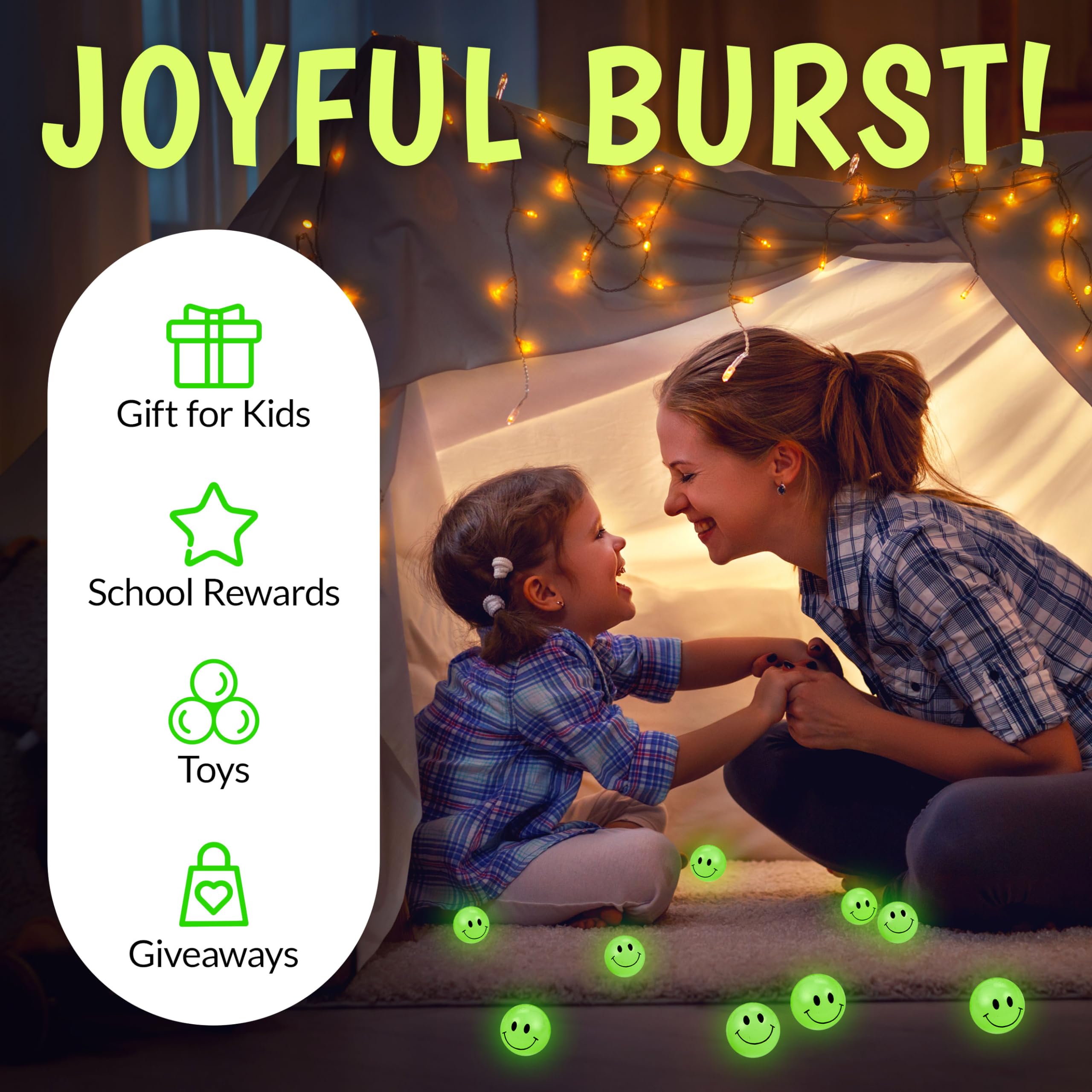 Playbees Playbees Glow in The Dark Bouncy Balls 144 Pack Super Bouncy 1 Inch Balls for Kids Vending Machines and Goodie Bag Stuffers - View 5 of 9