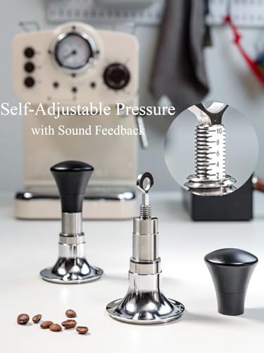 CAPFEI 54mm Espresso Tamper Self Adjustable with Sound Feedback Calibrated Spring Loaded for Breville Stainless Steel Flat Base - View 4 of 8