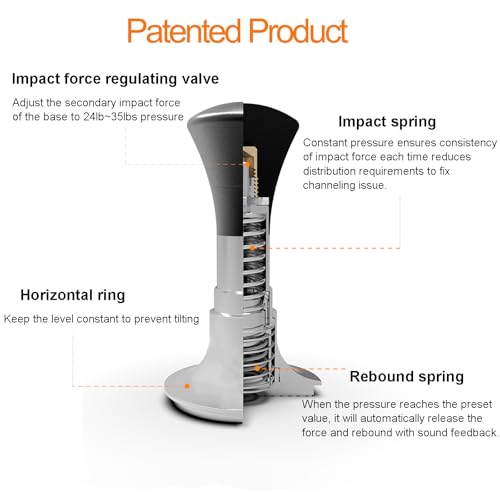 CAPFEI 54mm Espresso Tamper Self Adjustable with Sound Feedback Calibrated Spring Loaded for Breville Stainless Steel Flat Base - View 5 of 8