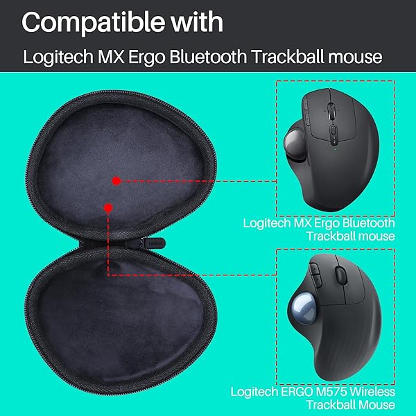 Lebakort Lebakort Hard Case for Logitech Ergo M575 MX Ergo Trackball Mouse Durable Protection and Stylish Design - View 5 of 11
