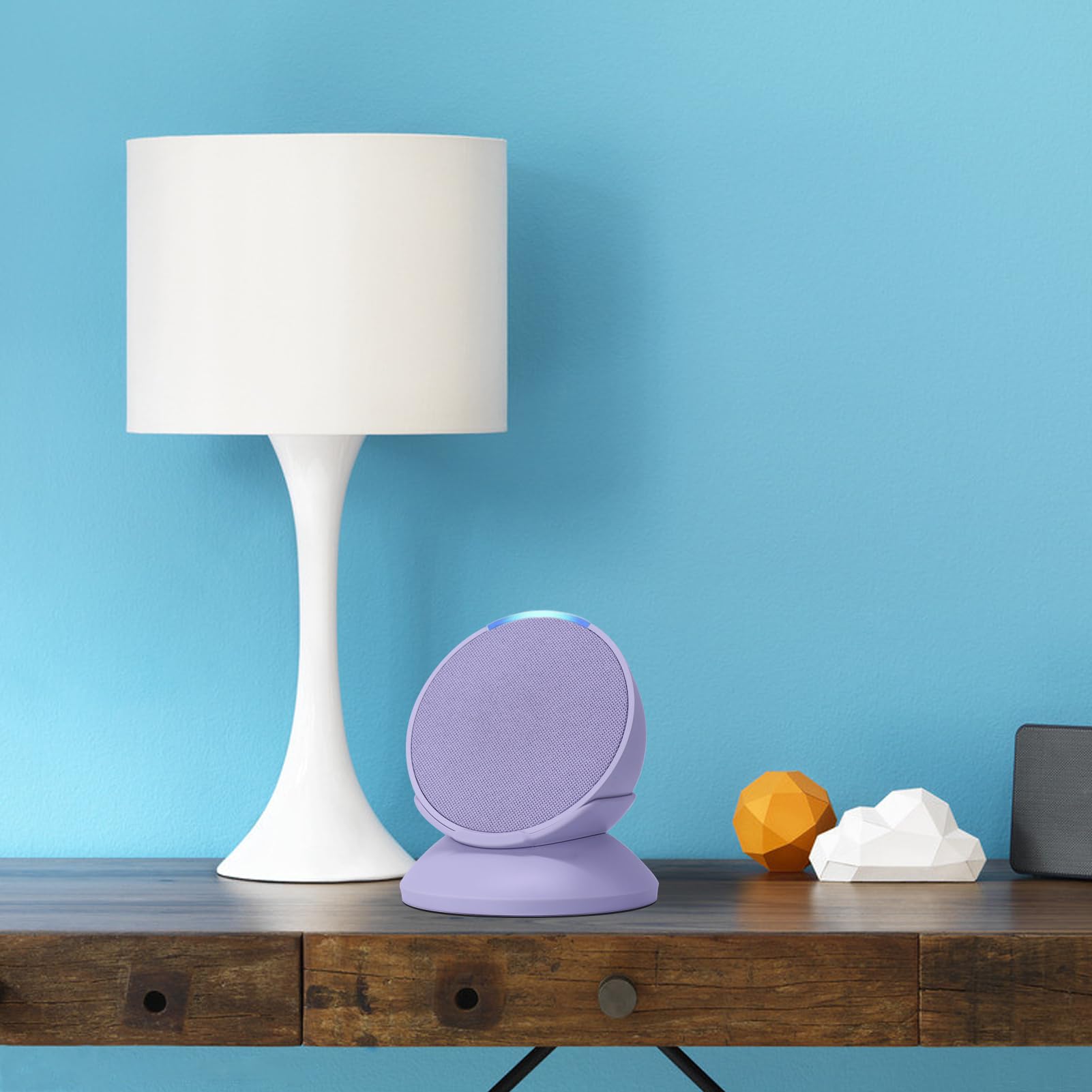 C YECEN C YECEN Stand for Echo Pop Desktop Holder Mount with Built-in Cable Management in Lavender Bloom - View 3 of 6