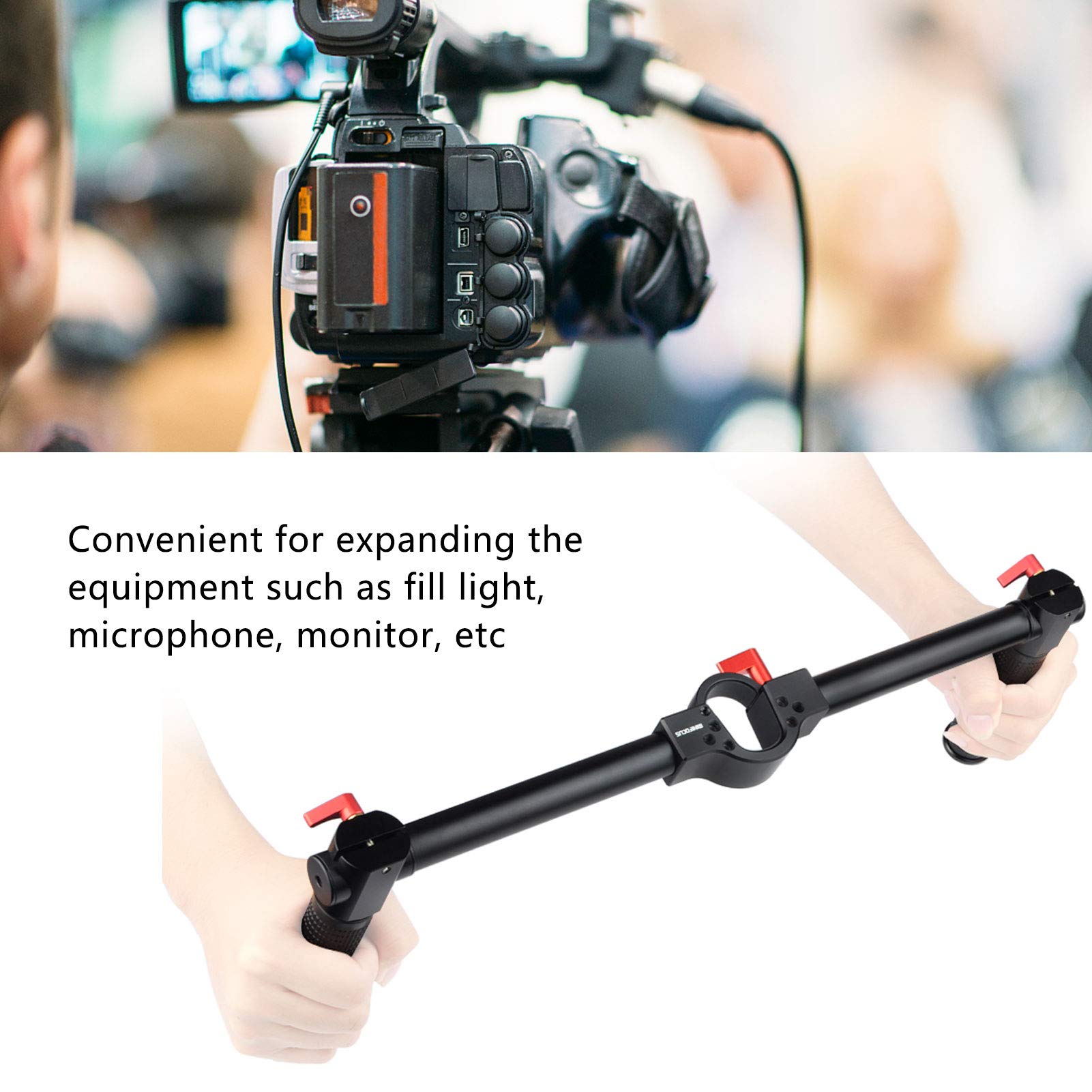 EIMSOAH Dual Handgrip Stabilizer for Zhiyun Crane 2S Lightweight Aluminum Handle with Cold Shoe for Monitors - View 4 of 9