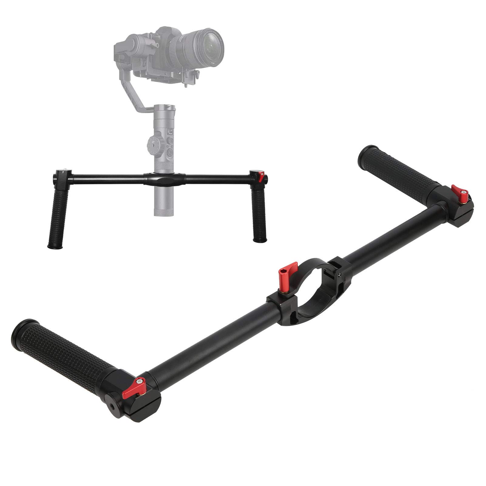 EIMSOAH Dual Handgrip Stabilizer for Zhiyun Crane 2S Lightweight Aluminum Handle with Cold Shoe for Monitors - View 6 of 9