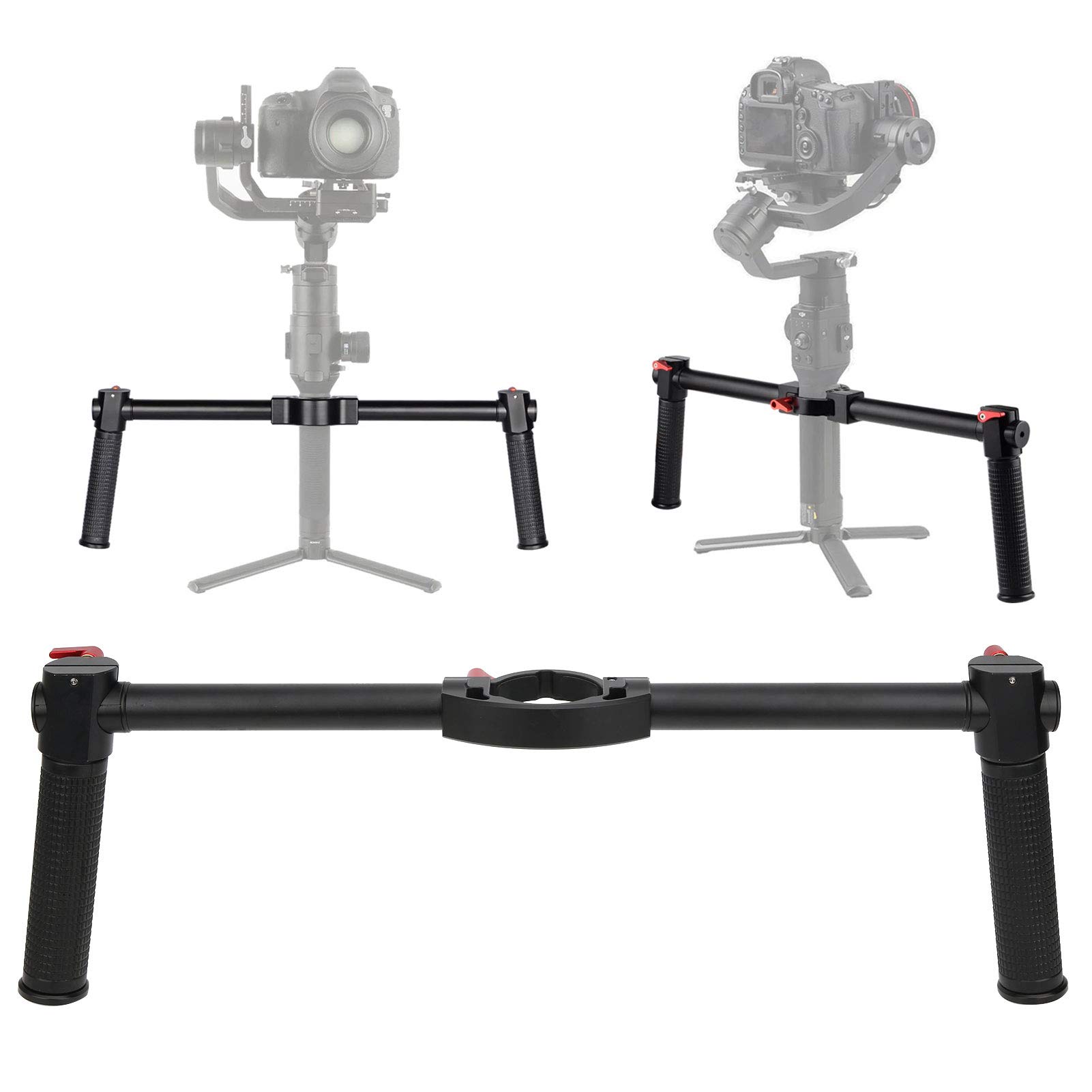 EIMSOAH Dual Handgrip Stabilizer for Zhiyun Crane 2S Lightweight Aluminum Handle with Cold Shoe for Monitors