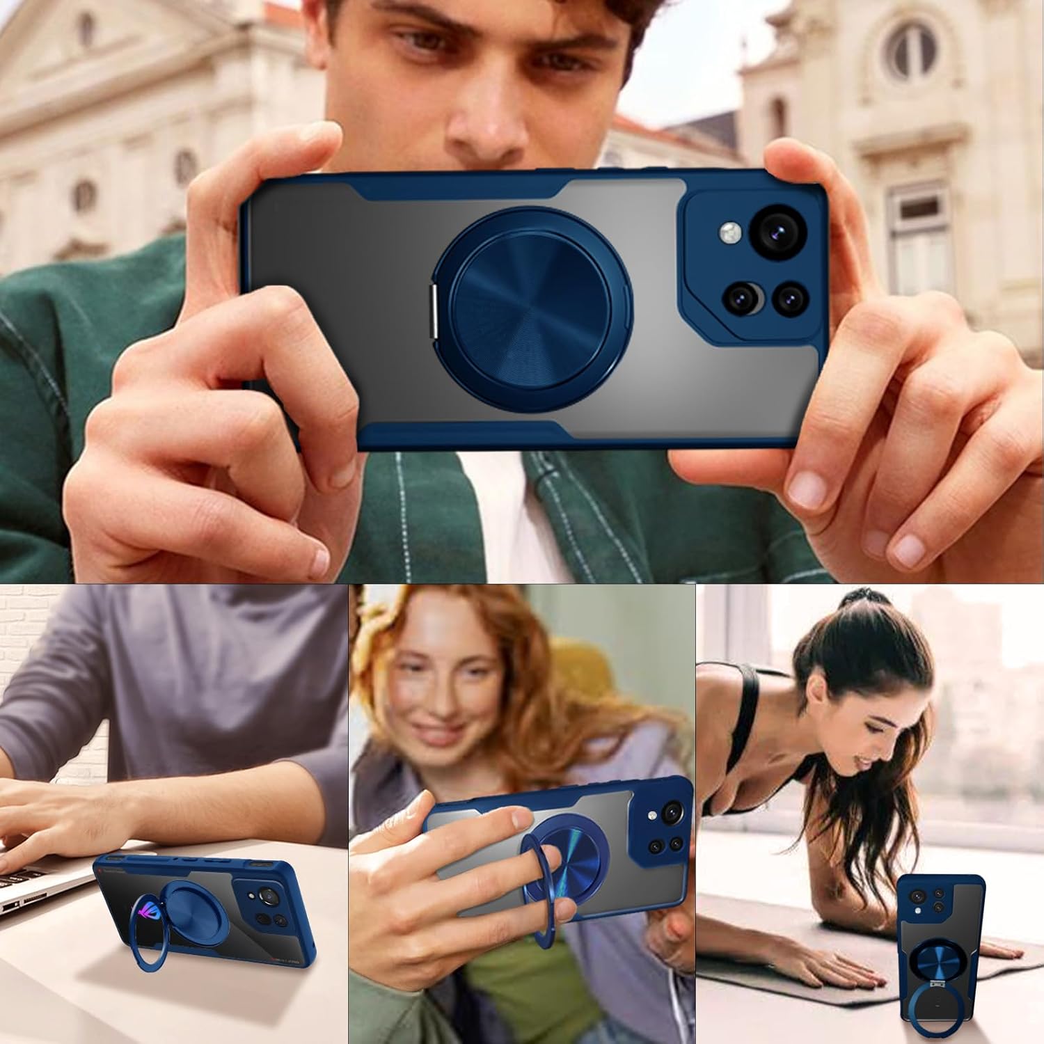 HikerClub HikerClub ROG Phone 8 and 8 Pro Case 360 Rotatable Magnetic Kickstand Non-Slip Shockproof Crystal Clear Cover 2024 - View 7 of 8