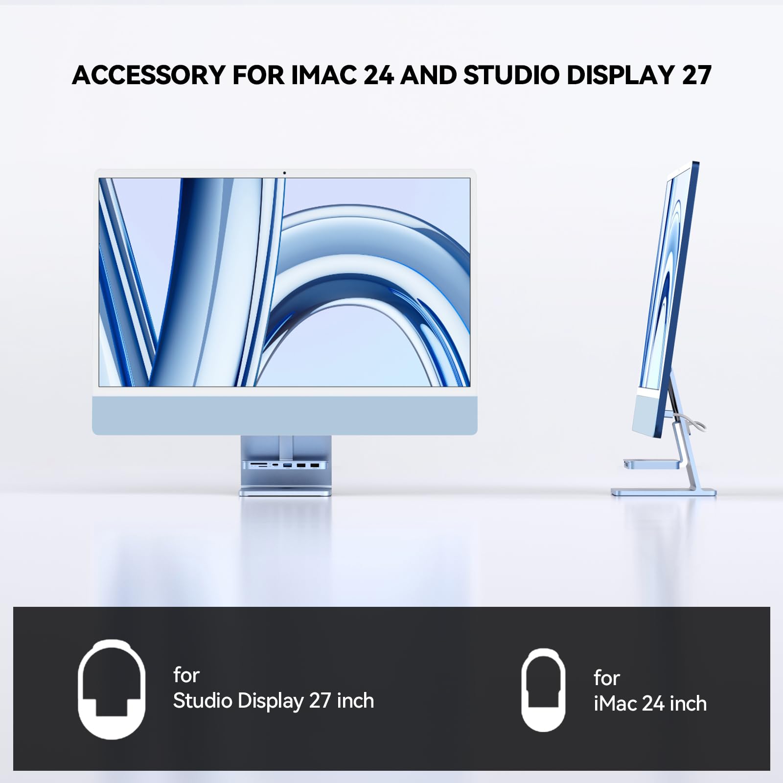 minisopuru Minisopuru iMac USB C Hub for 24 inch 2021 2023 2024 Compatible with M1 M3 M4 and Studio Display 27 inch Blue USB 3.2 10Gbps Adapter - View 5 of 7