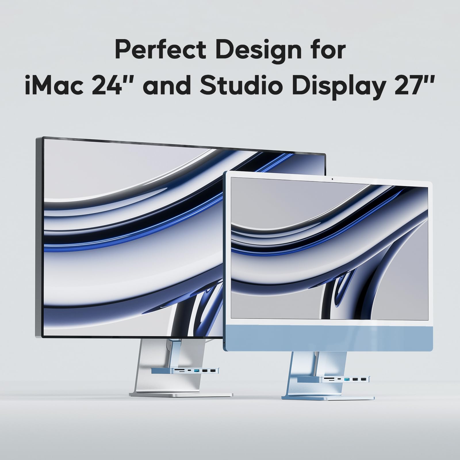 PULWTOP PULWTOP USB C Hub for iMac 10Gbps Supports M1 M3 M4 2USB A 2.0 SD TF Card Reader for 24 inch Studio Display Blue - View 9 of 9