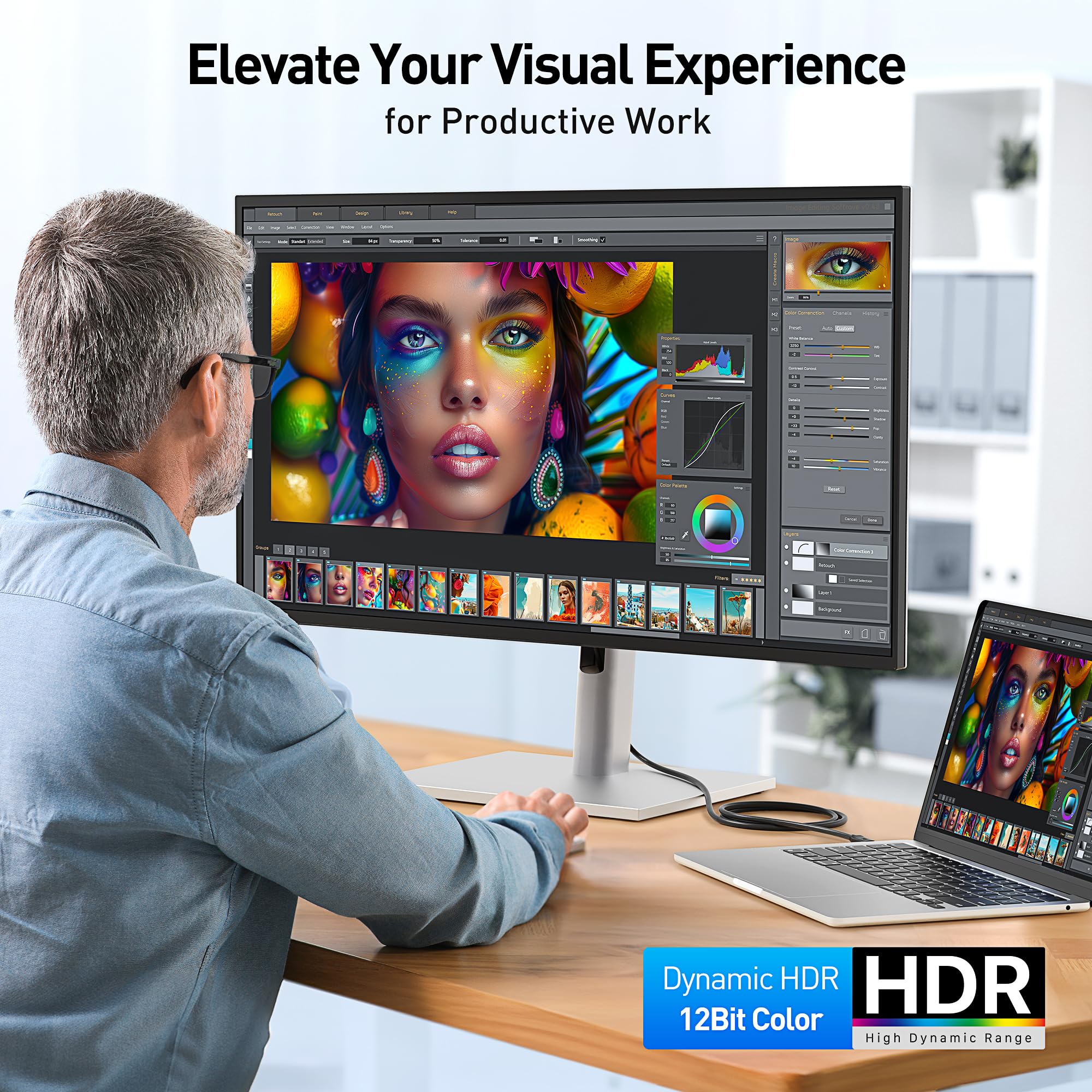 Cable Matters Cable Matters USB C to HDMI 2.1 Cable 3ft 4K 240Hz 8K 60Hz HDR Compatible with MacBook Pro XPS ThinkPad Thunderbolt 4 USB 4 - View 5 of 7