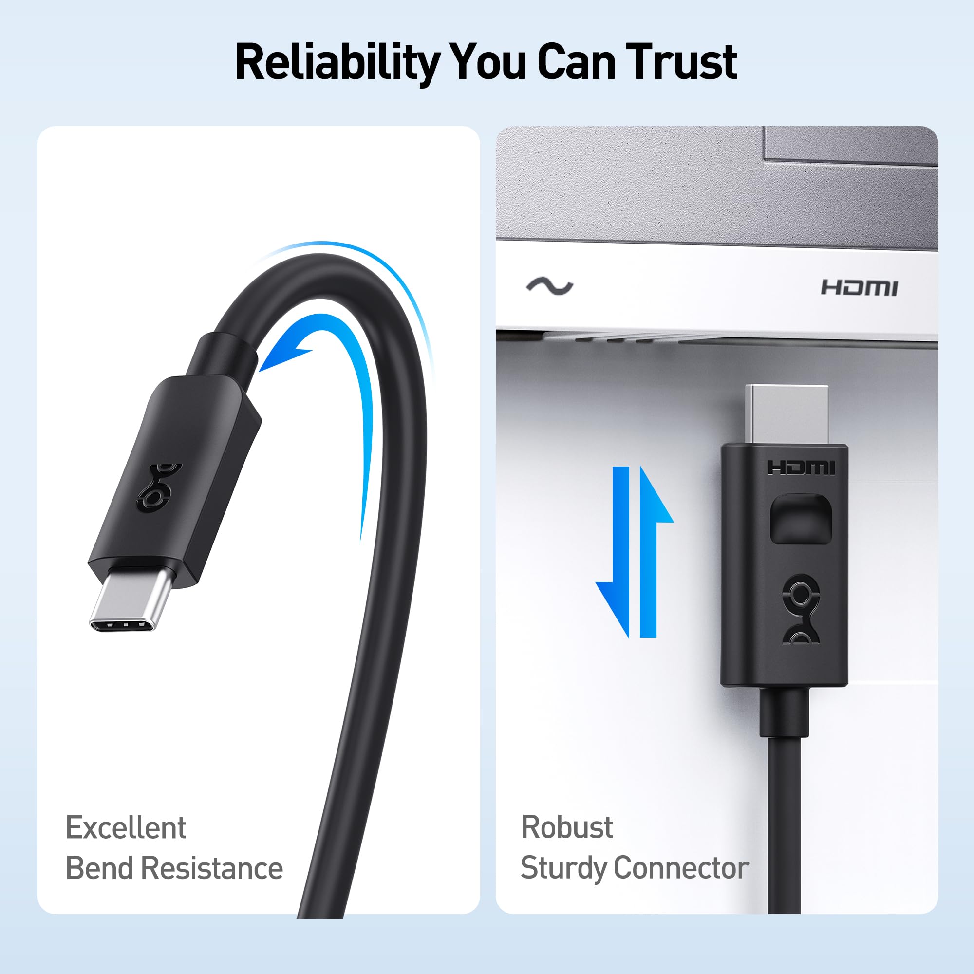 Cable Matters Cable Matters USB C to HDMI 2.1 Cable 3ft 4K 240Hz 8K 60Hz HDR Compatible with MacBook Pro XPS ThinkPad Thunderbolt 4 USB 4 - View 7 of 7