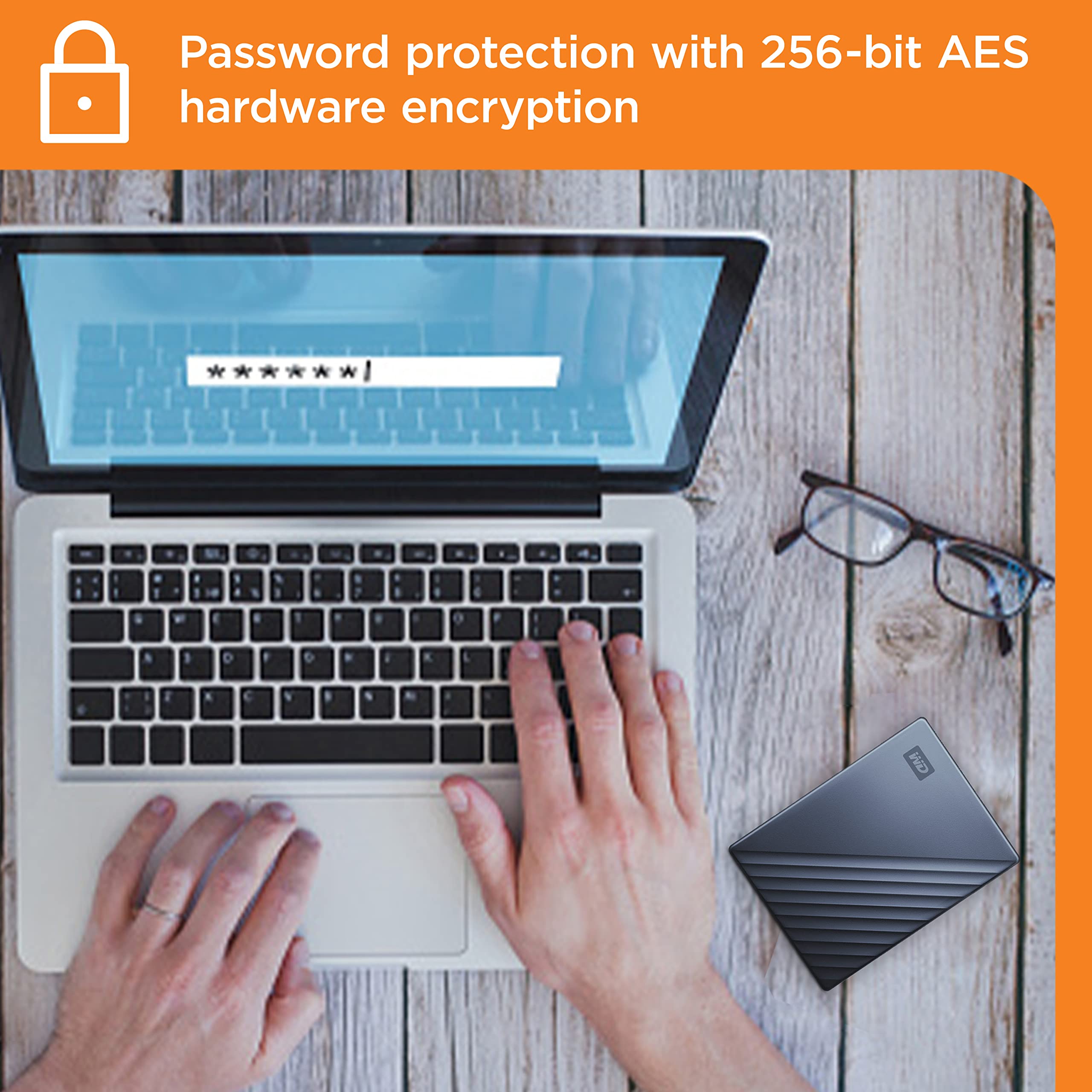 WD WD 6TB My Passport Ultra Blue Portable External Hard Drive with Backup Software Ransomware Defense and Password Protection USB-C USB 3.1 - View 3 of 5