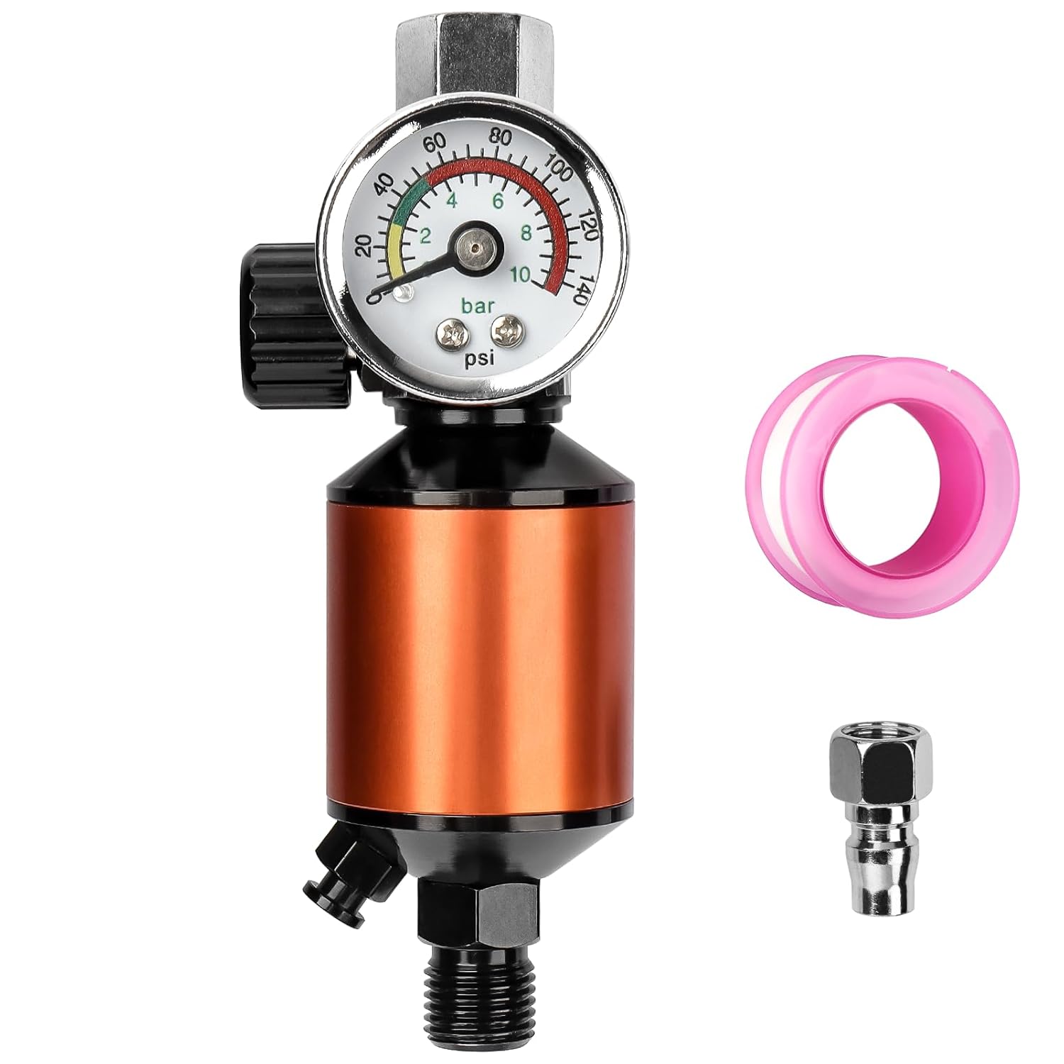 YUZES YUZES 1/4 NPT Air Compressor Filter Regulator Combo with Drain Valve and Gauge for Paint Spray Gun Maximum Pressure 140psi