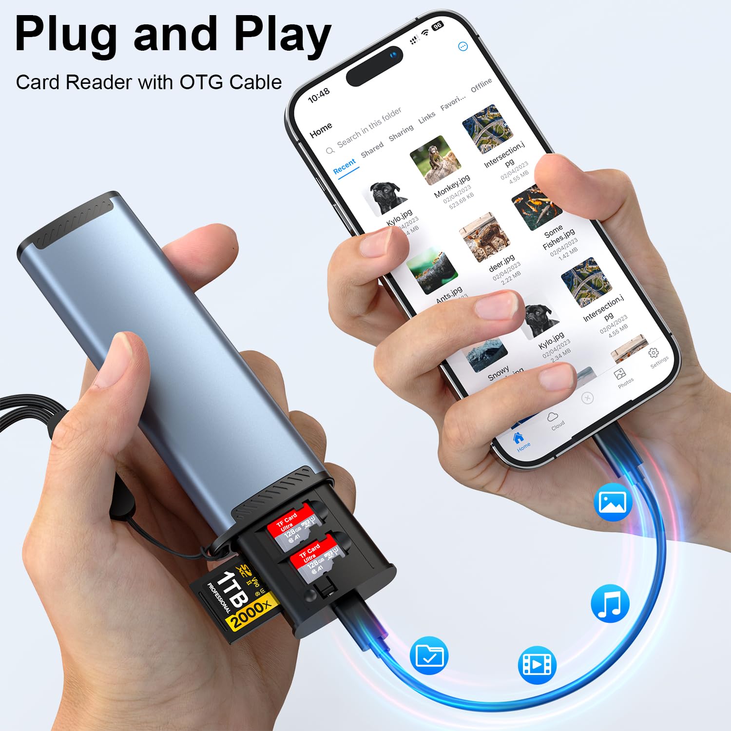 MTAKYA High-Speed USB 3.1 Type-C SD Card Holder Case and Reader for iPhone Android Trail Cameras Drones Plug and Play Micro SD Adapter - View 3 of 9