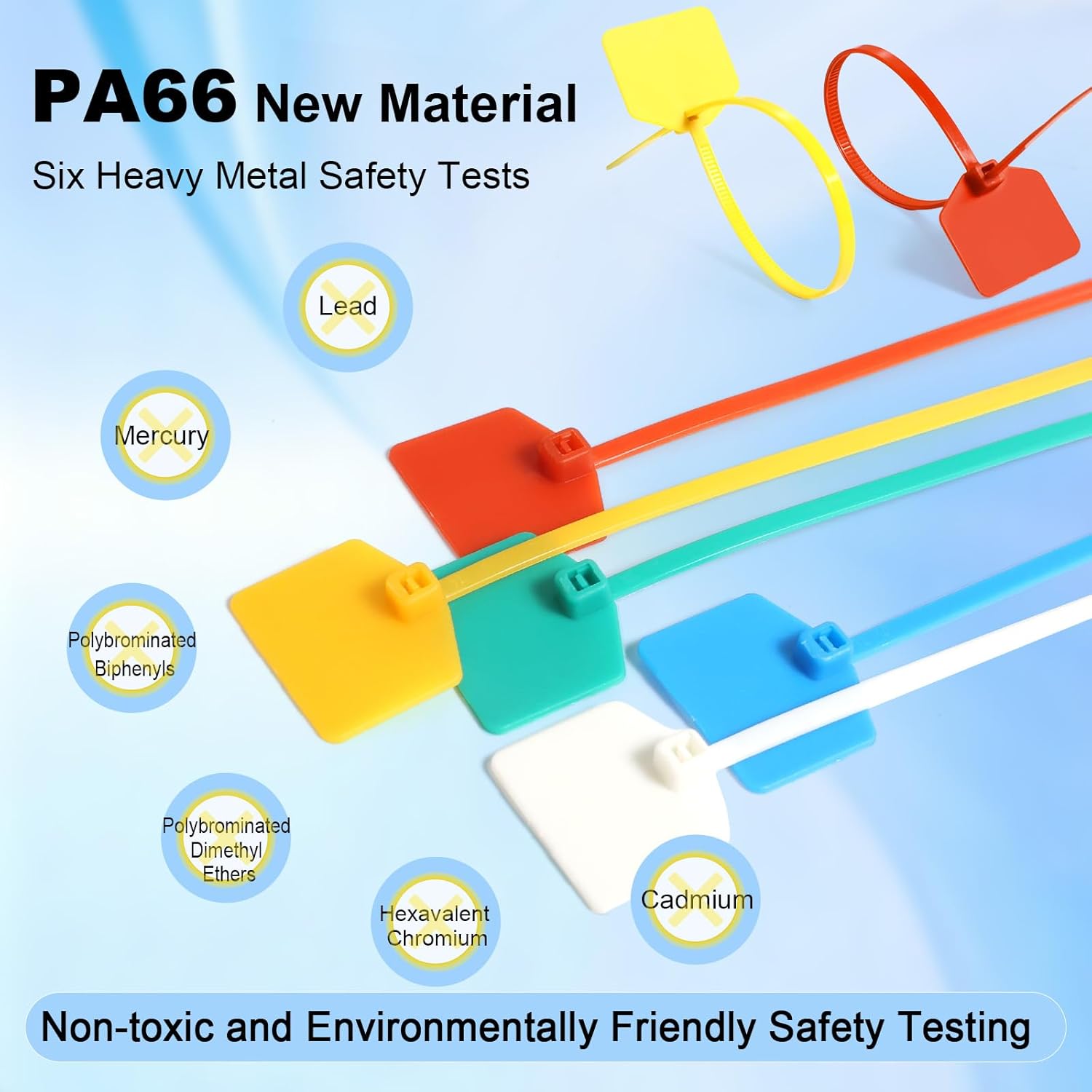 QSFPTEK 6 Inch Nylon Cable Ties with Waterproof Tags Self Locking Cable Markers Security Seals for Wire Marking and Shipping Green 100pcs - View 2 of 9