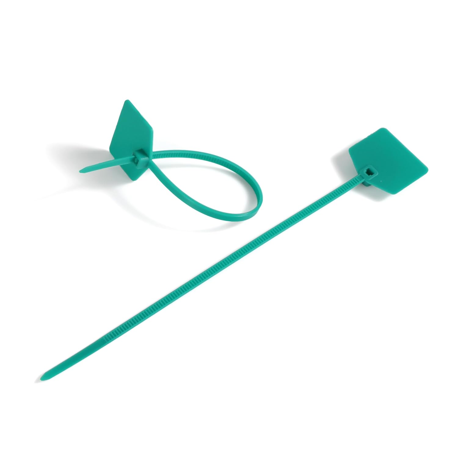 QSFPTEK 6 Inch Nylon Cable Ties with Waterproof Tags Self Locking Cable Markers Security Seals for Wire Marking and Shipping Green 100pcs