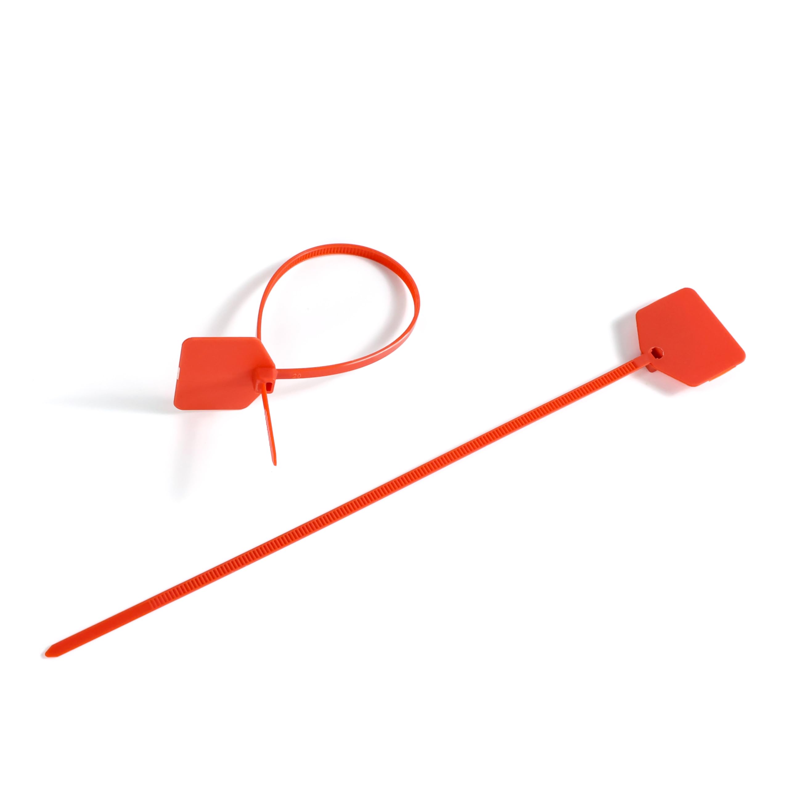 QSFPTEK 8 Inch Nylon Cable Ties with Waterproof Tags Self Locking Cable Markers Security Seals for Wire Marking and Shipping Red 100pcs