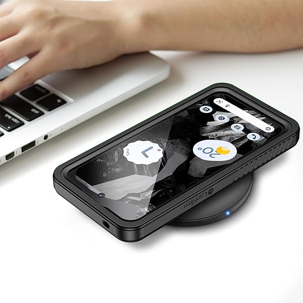 Lanhiem Lanhiem IP68 Waterproof Dustproof Rugged Case for Google Pixel 8a with Built-in Screen Protector Obsidian Black Full Body Shockproof - View 9 of 10