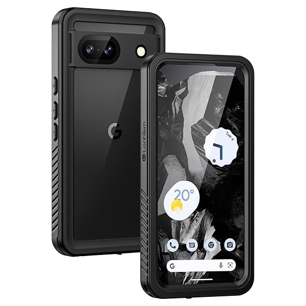 Lanhiem Lanhiem IP68 Waterproof Dustproof Rugged Case for Google Pixel 8a with Built-in Screen Protector Obsidian Black Full Body Shockproof - View 3 of 10