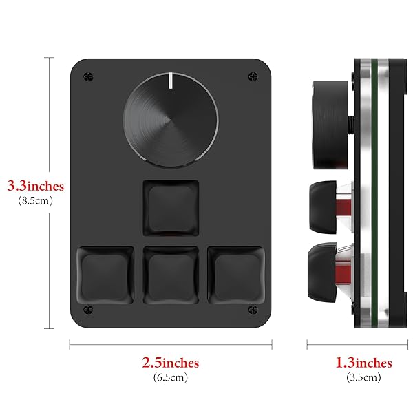 GEEKRIA Geekria USB Mini 4-Key One-Handed Mechanical Gaming Keyboard with RGB Silent Red Axis Programmable Macro for Windows and Mac OS - View 6 of 8