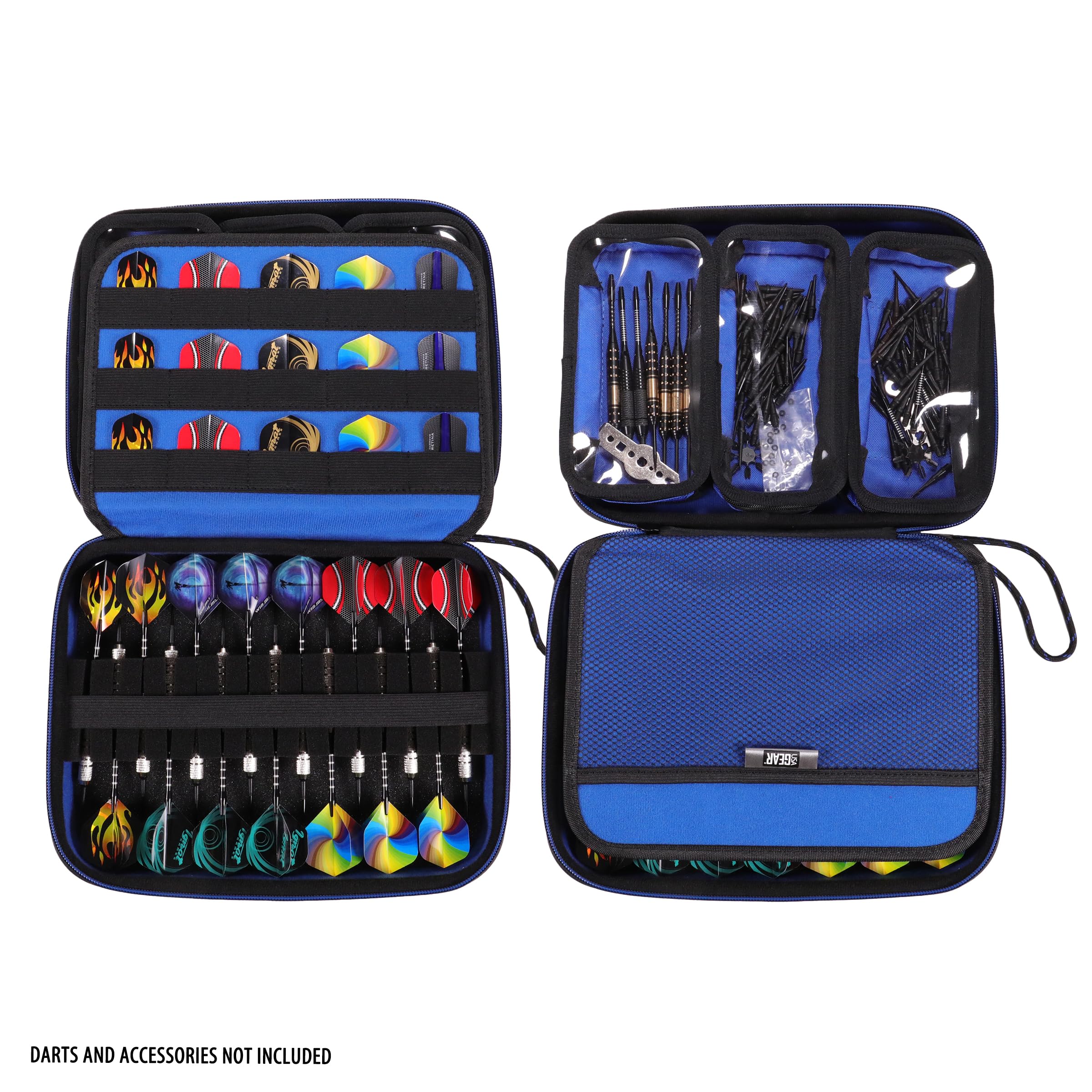 USA Gear USA Gear XL Semi Hard Shell Dart Case for 15 Piece Set with Locking Foam Design in Blue - Perfect Storage for Darts and Accessories - View 4 of 9