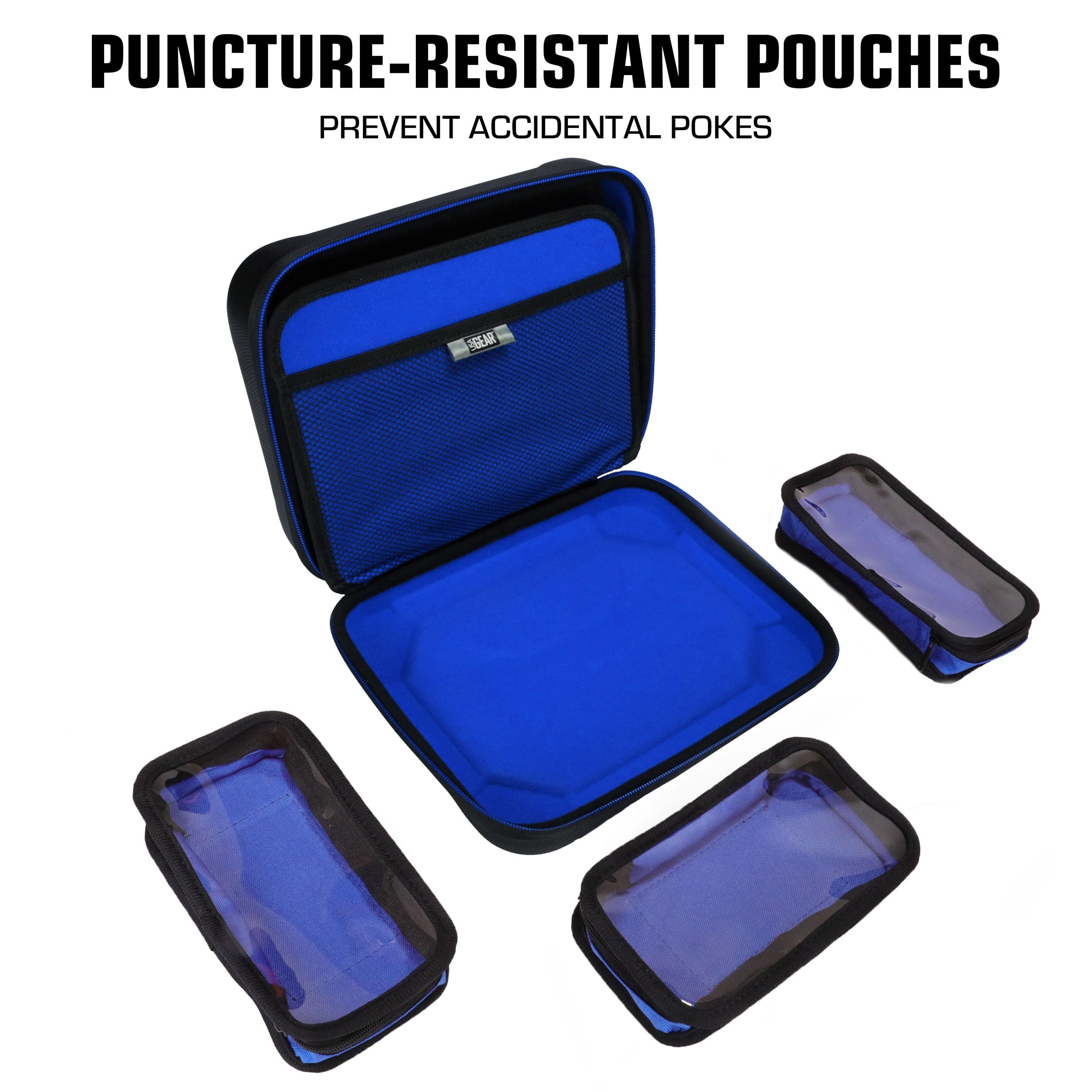 USA Gear USA Gear XL Semi Hard Shell Dart Case for 15 Piece Set with Locking Foam Design in Blue - Perfect Storage for Darts and Accessories - View 7 of 9