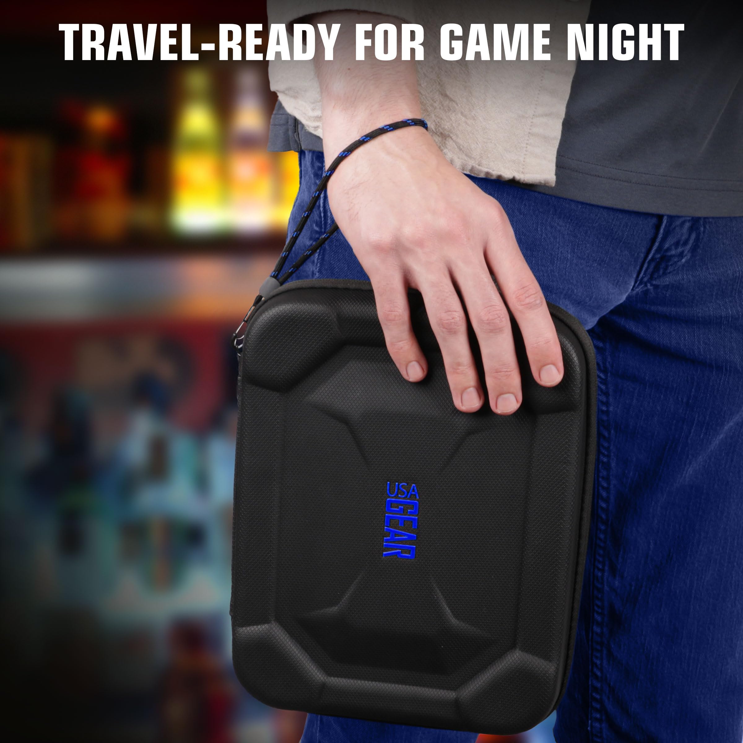 USA Gear USA Gear XL Semi Hard Shell Dart Case for 15 Piece Set with Locking Foam Design in Blue - Perfect Storage for Darts and Accessories - View 8 of 9