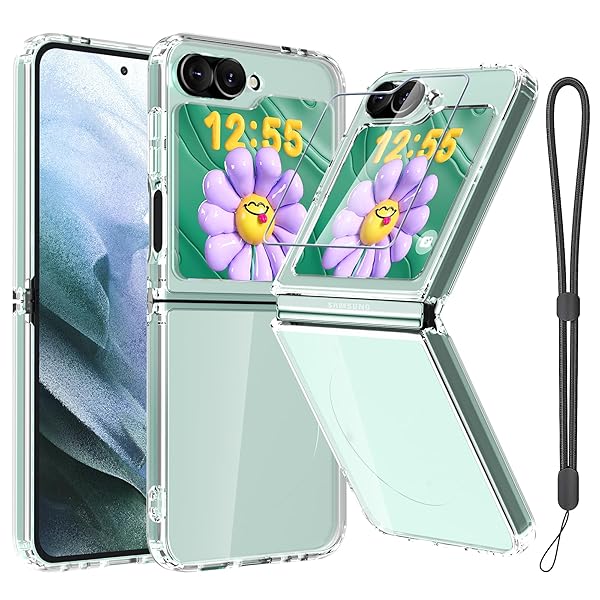 RMOCR RMOCR Clear Shockproof Case for Samsung Galaxy Z Flip 6 Ultra Thin Slim Fit Hard PC Protective Cover - View 3 of 10