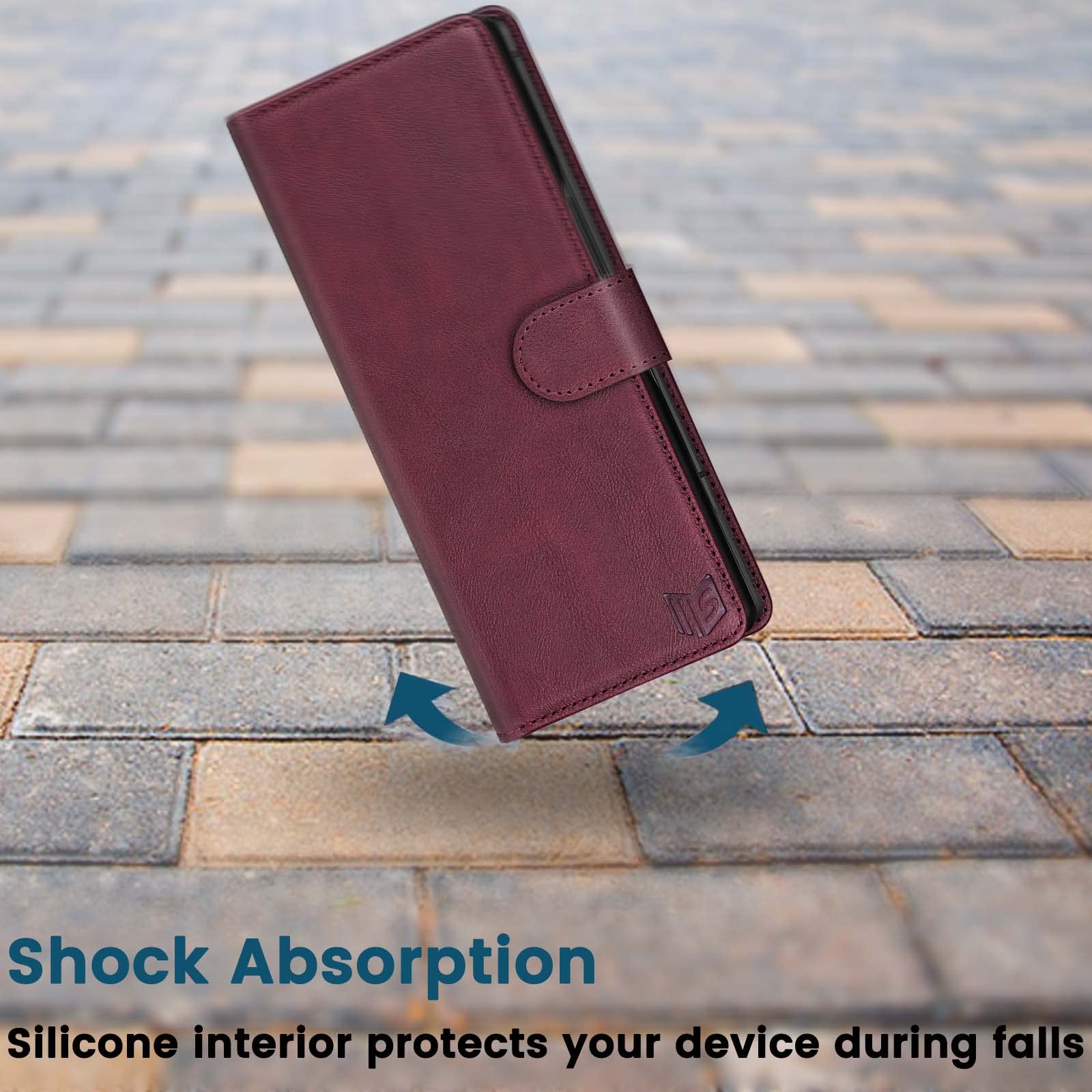 SUANPOT SUANPOT Samsung Galaxy Z Fold 6 5G Wallet Case RFID Blocking Credit Card Holder Flip Book PU Leather Cover for Men and Women Wine Red - View 5 of 6