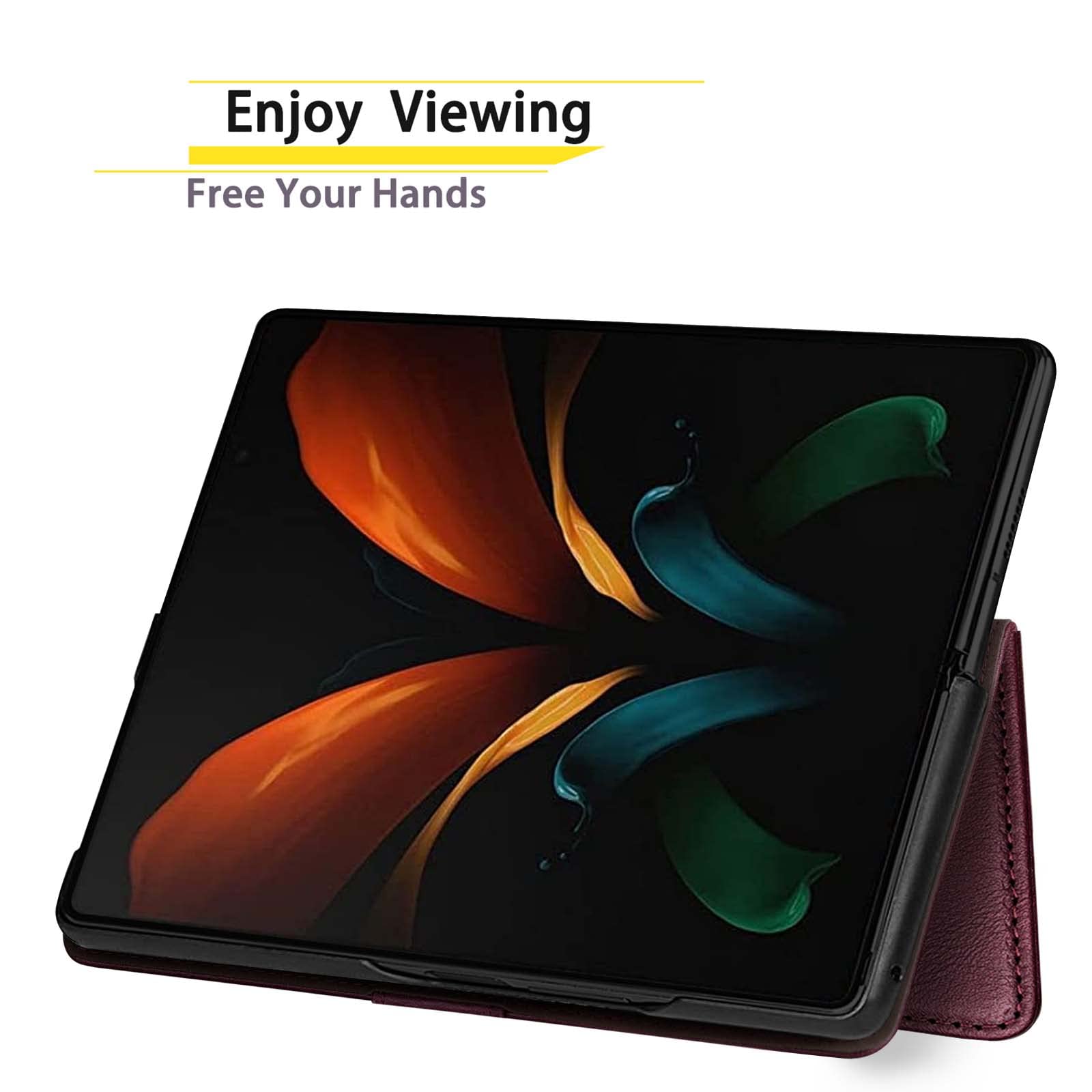 SUANPOT SUANPOT Samsung Galaxy Z Fold 6 5G Wallet Case RFID Blocking Credit Card Holder Flip Book PU Leather Cover for Men and Women Wine Red - View 6 of 6