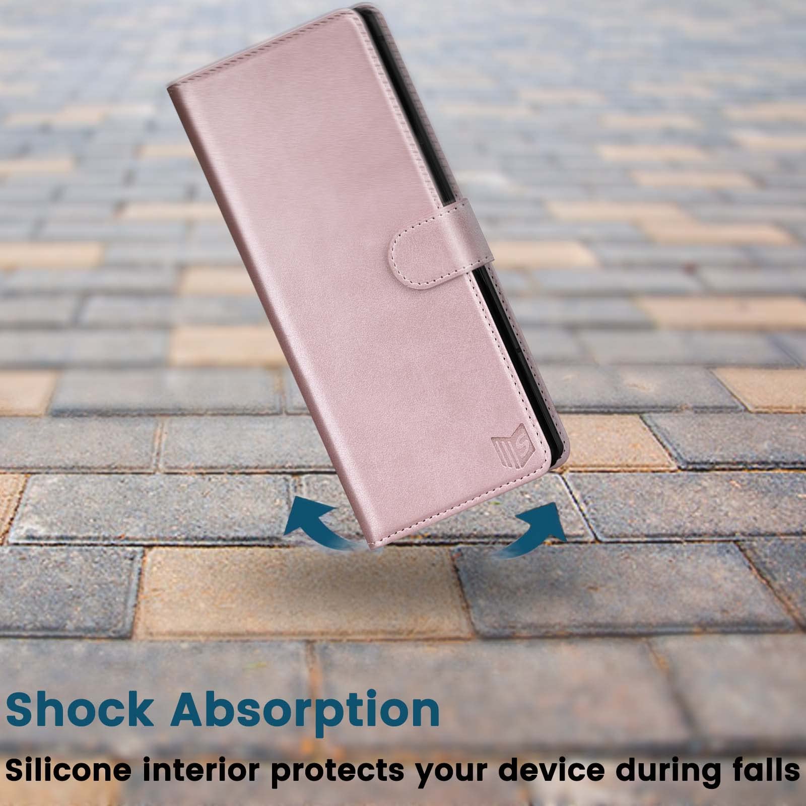 SUANPOT SUANPOT Samsung Galaxy Z Fold 6 5G Wallet Case RFID Blocking Credit Card Holder Flip Book PU Leather Cover for Men and Women Rose Gold - View 5 of 6