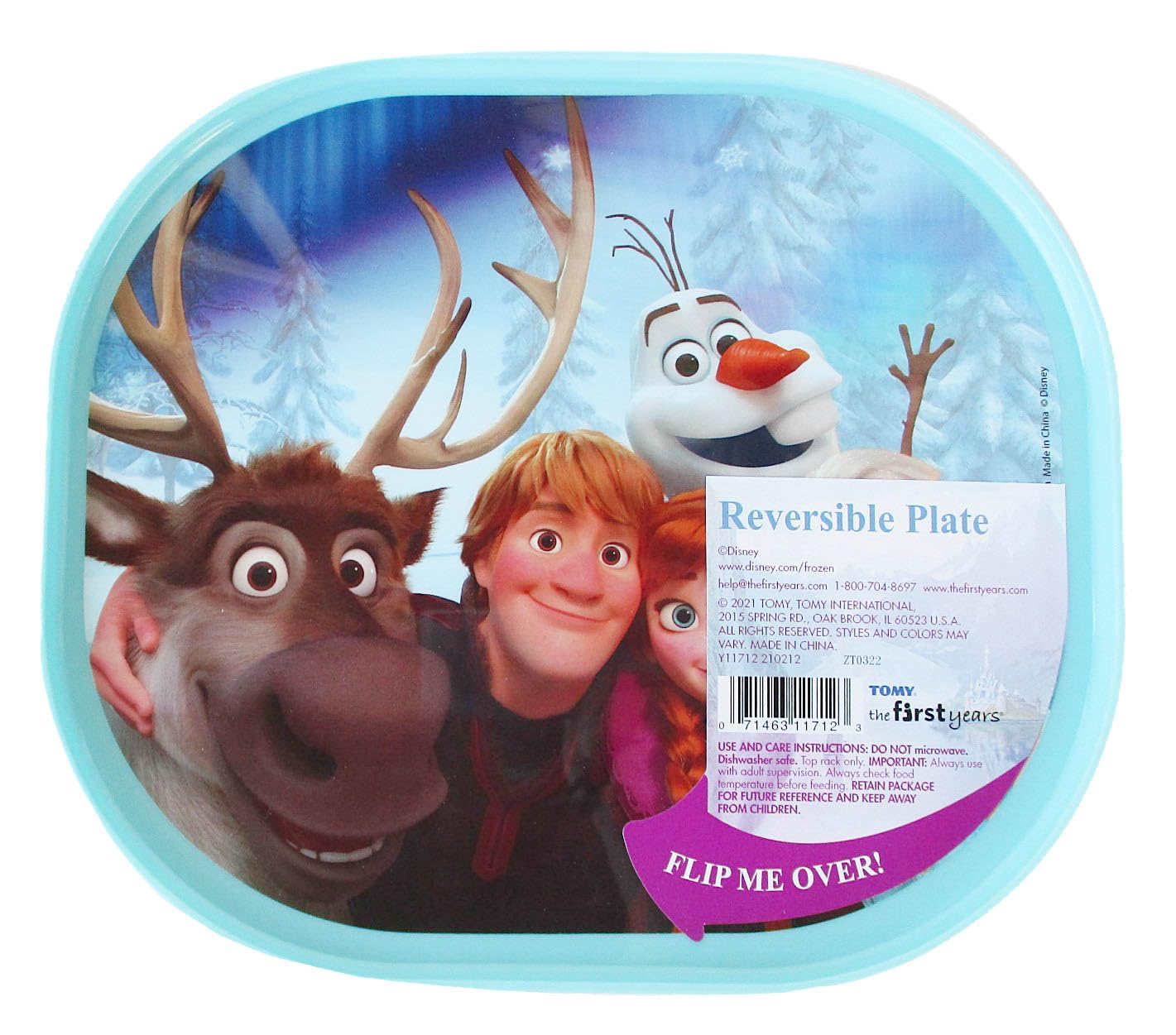Show-Offs Show-Offs Reversible BPA Free Plate - Elsa & Anna Design, 8x7 Inches, Perfect for Kids' Meals - View 2 of 3