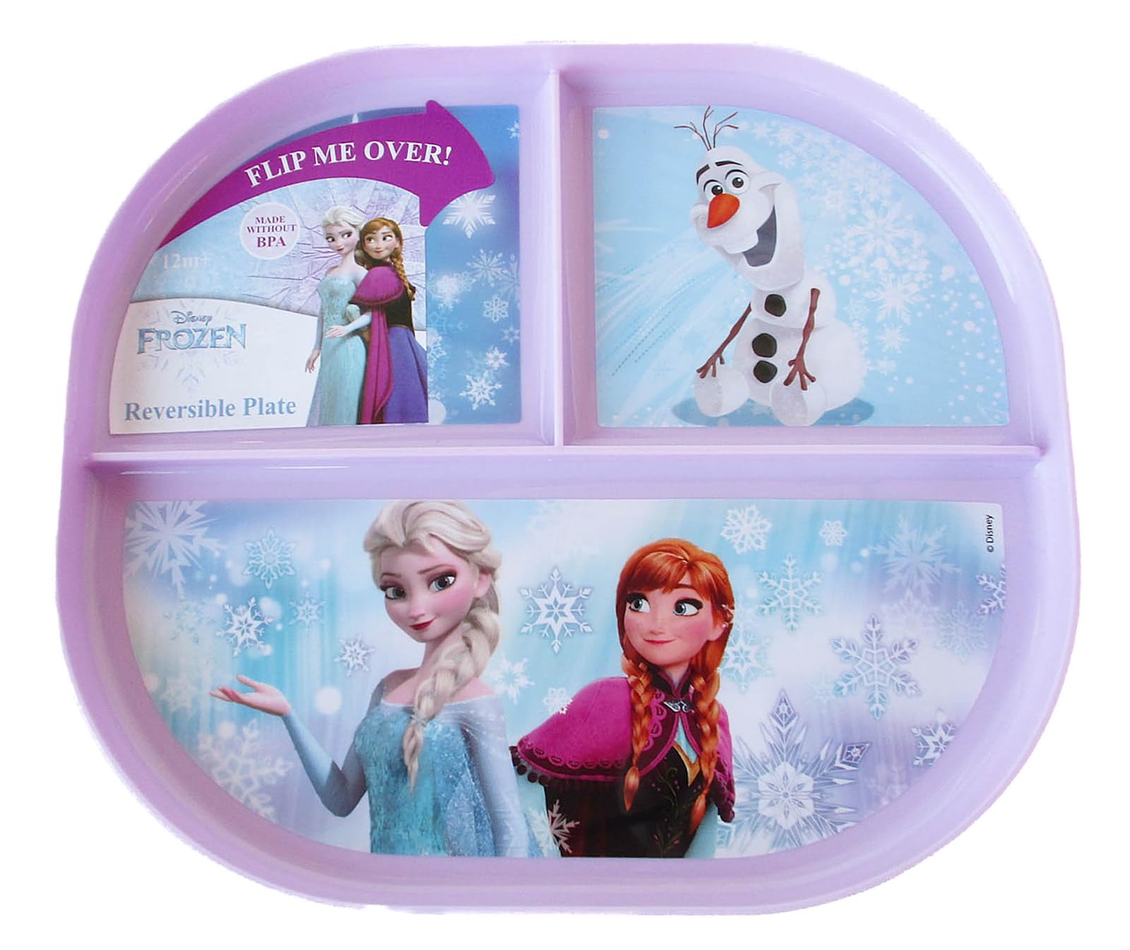 Show-Offs Show-Offs Reversible BPA Free Plate - Elsa & Anna Design, 8x7 Inches, Perfect for Kids' Meals