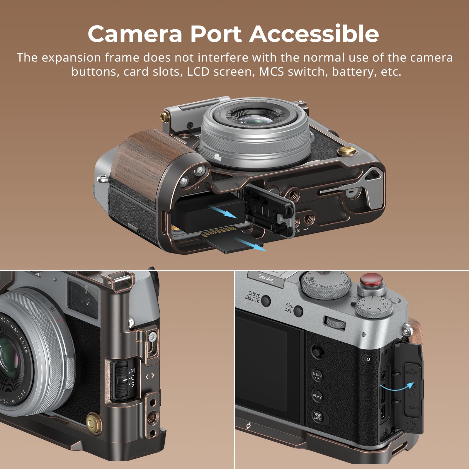 SMALLRIG SmallRig X100VI Retro Cage for FUJIFILM X100VI with Quick Release Plate Shutter Button and Hot Shoe Cover 4557 - View 4 of 9